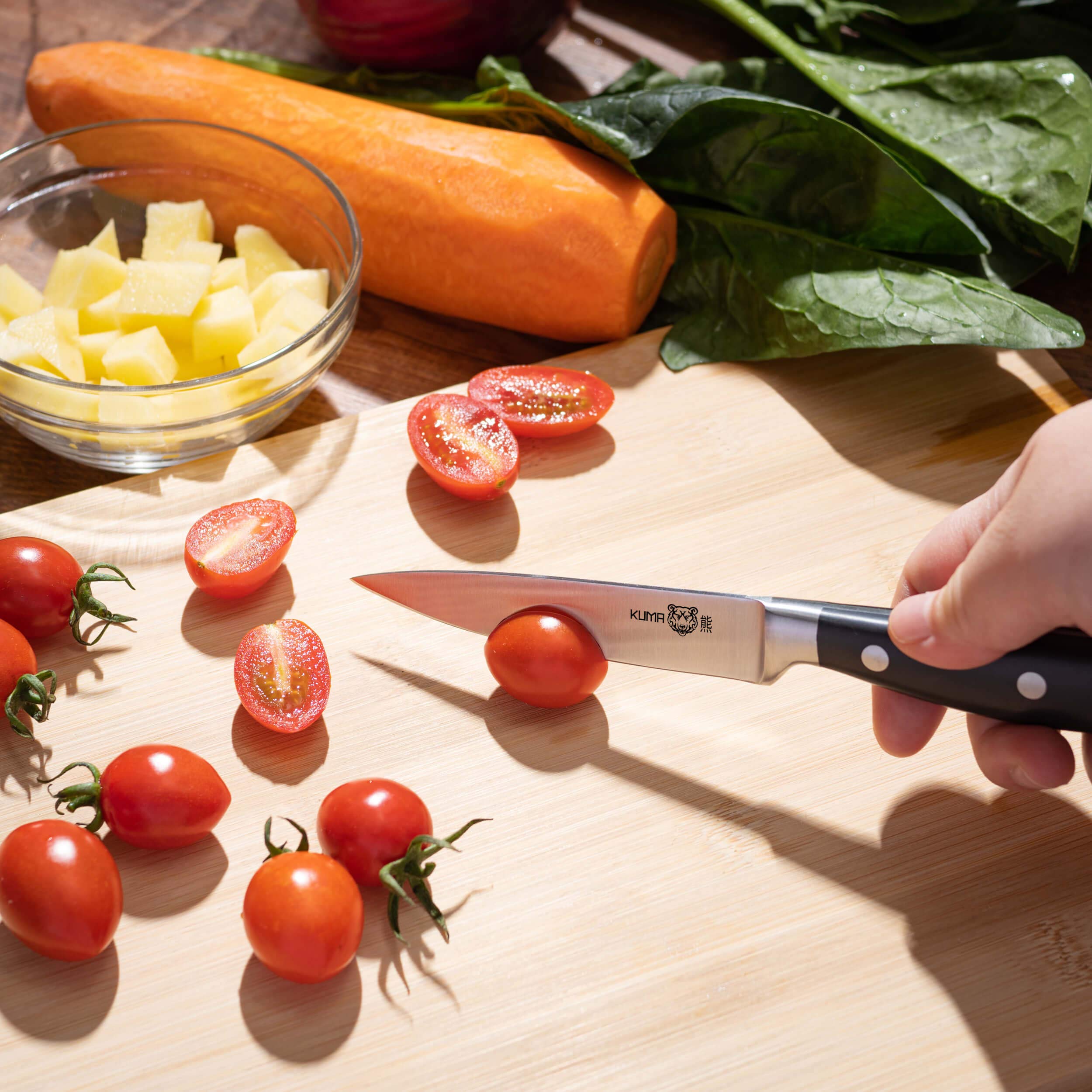 KUMA Professional Chef Knife Set - 3-Piece Razor Sharp Kitchen Knives with 8