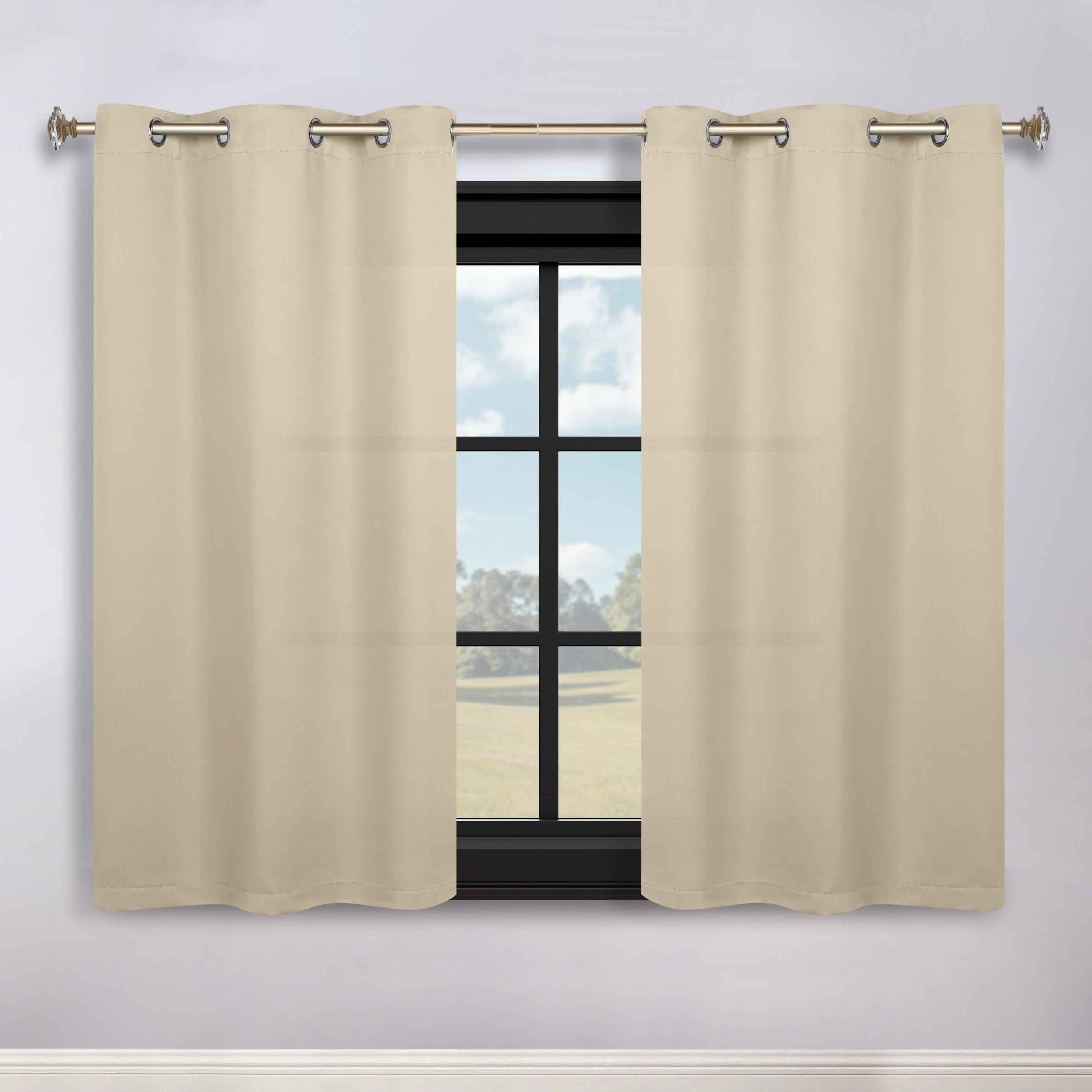Machine Washable Blackout Curtains Set of 2 - Solid Color Room Darkening Window Drapes for Bedroom & Living Room - Noise Reducing & Thermal Insulated for Better Sleep