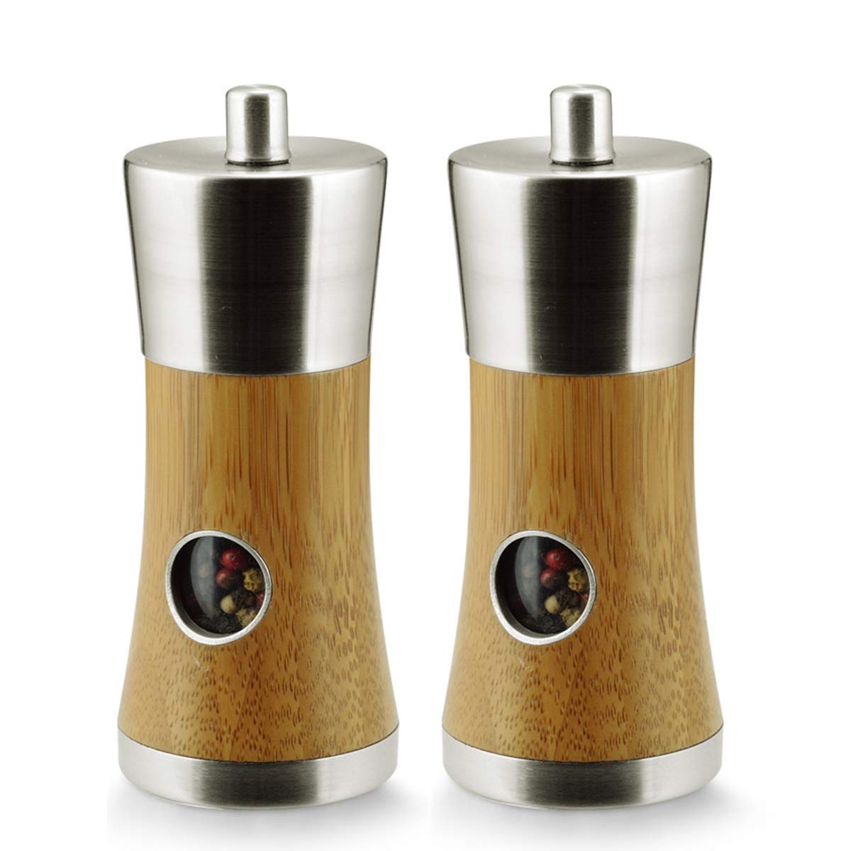 Premium Manual Garlic Grinder - Adjustable Coarseness Wooden Mill with Stainless Steel & Ceramic Core for Salt, Pepper & Spices - Perfect for BBQ, Kitchen, Restaurant & Home Cooking Decor