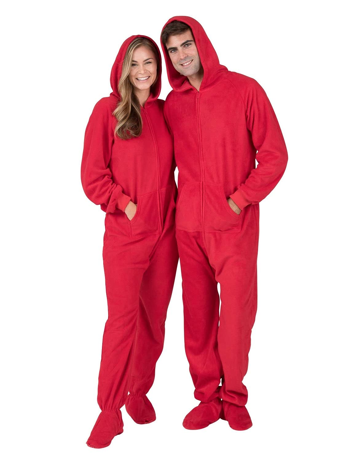 Cozy Adult Footed Pajamas - Warm Fleece Hoodie Onesies for Men & Women | Unisex One-Piece Pajama Jumpsuit | Perfect for Winter Nights, Lounging & Holiday Gifts