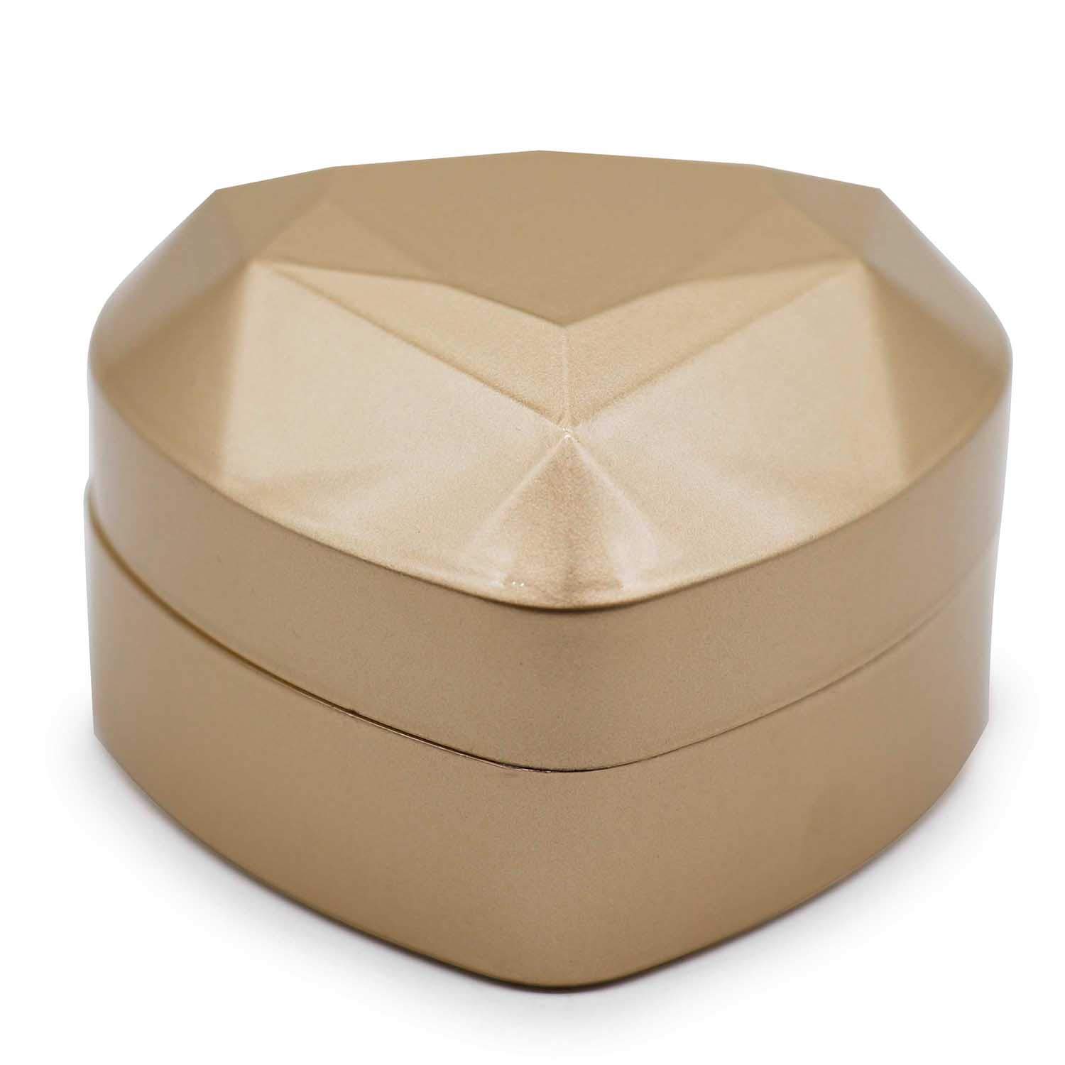 Heart-Shaped Velvet Ring Box with LED Light - Elegant Proposal & Engagement Jewelry Gift for Wedding, Anniversary (Champagne) - Perfect for Surprise Proposals, Romantic Moments & Special Occasions
