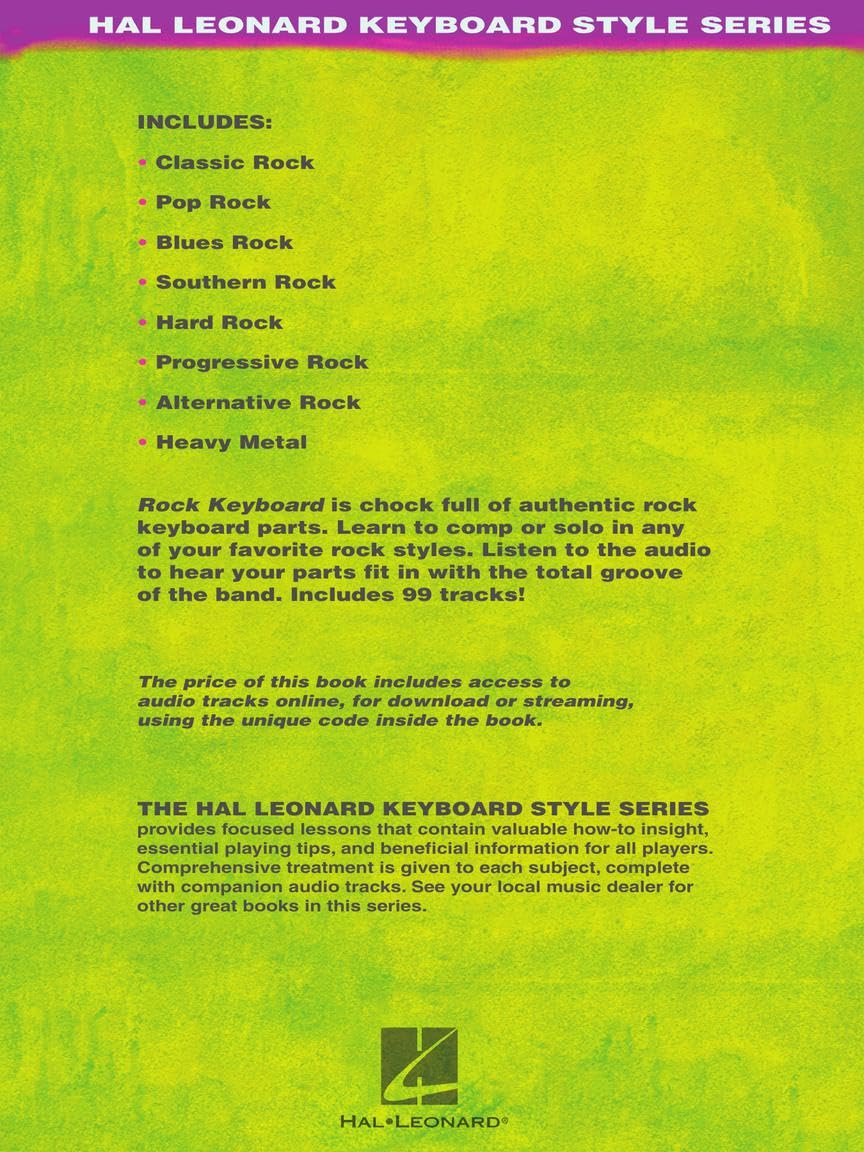 Rock Keyboard - The Complete Guide Book with Online Audio (Hal Leonard Keyboard Style) | Learn Rock Piano Techniques & Play Along Tracks for Performances & Practice