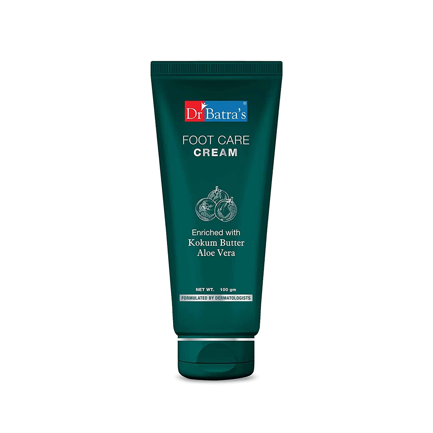 Dr. Battra's Kokum Butter Foot Care Cream - 100Gm Moisturizing Cream for Soft, Smooth Feet | Perfect for Dry, Cracked Heels & Rough Skin - At-Home Pedicure & Night Foot Treatment