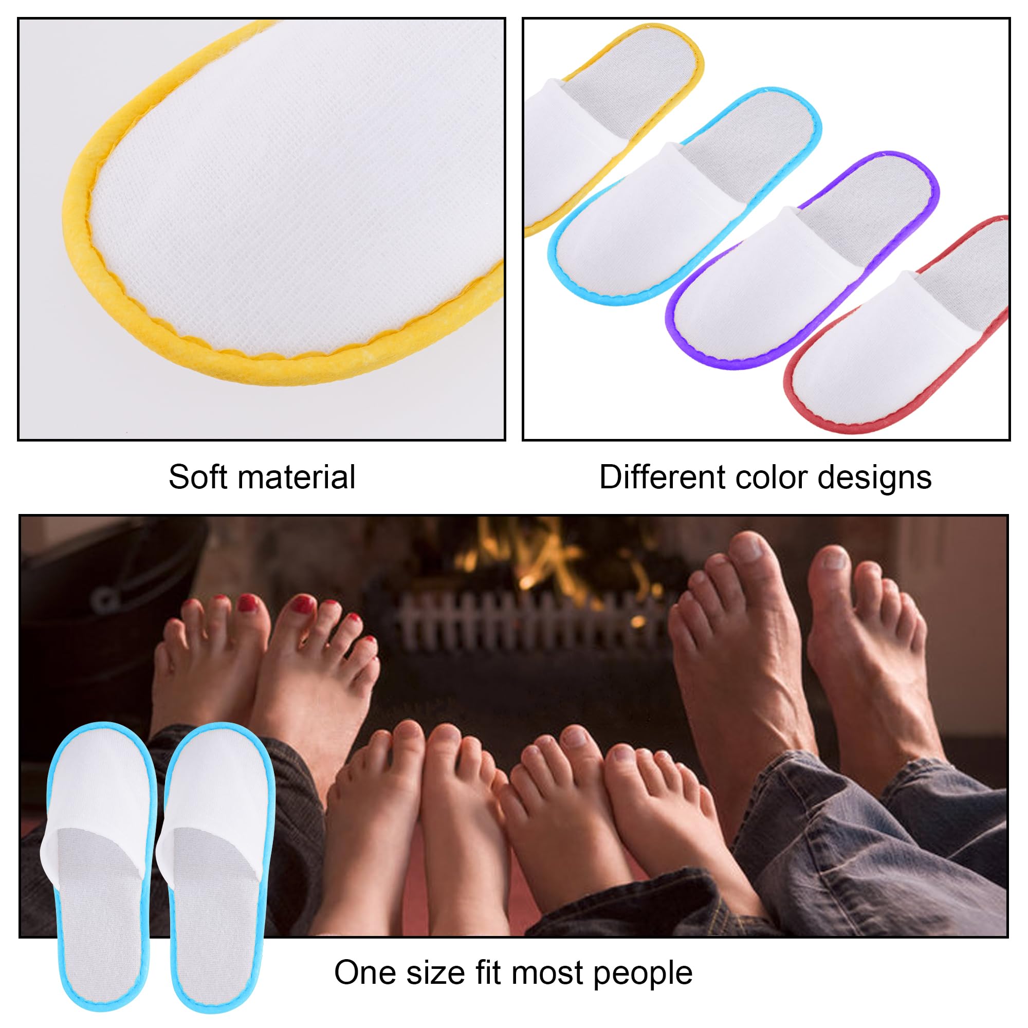 12 Pairs Non-Slip Spa Slippers for Women & Men - Soft Indoor House Slippers for Guests, Home, Bedroom, Wedding & Housewarming Parties - Perfect for Hotels, Spas, Salons and Relaxing at Home