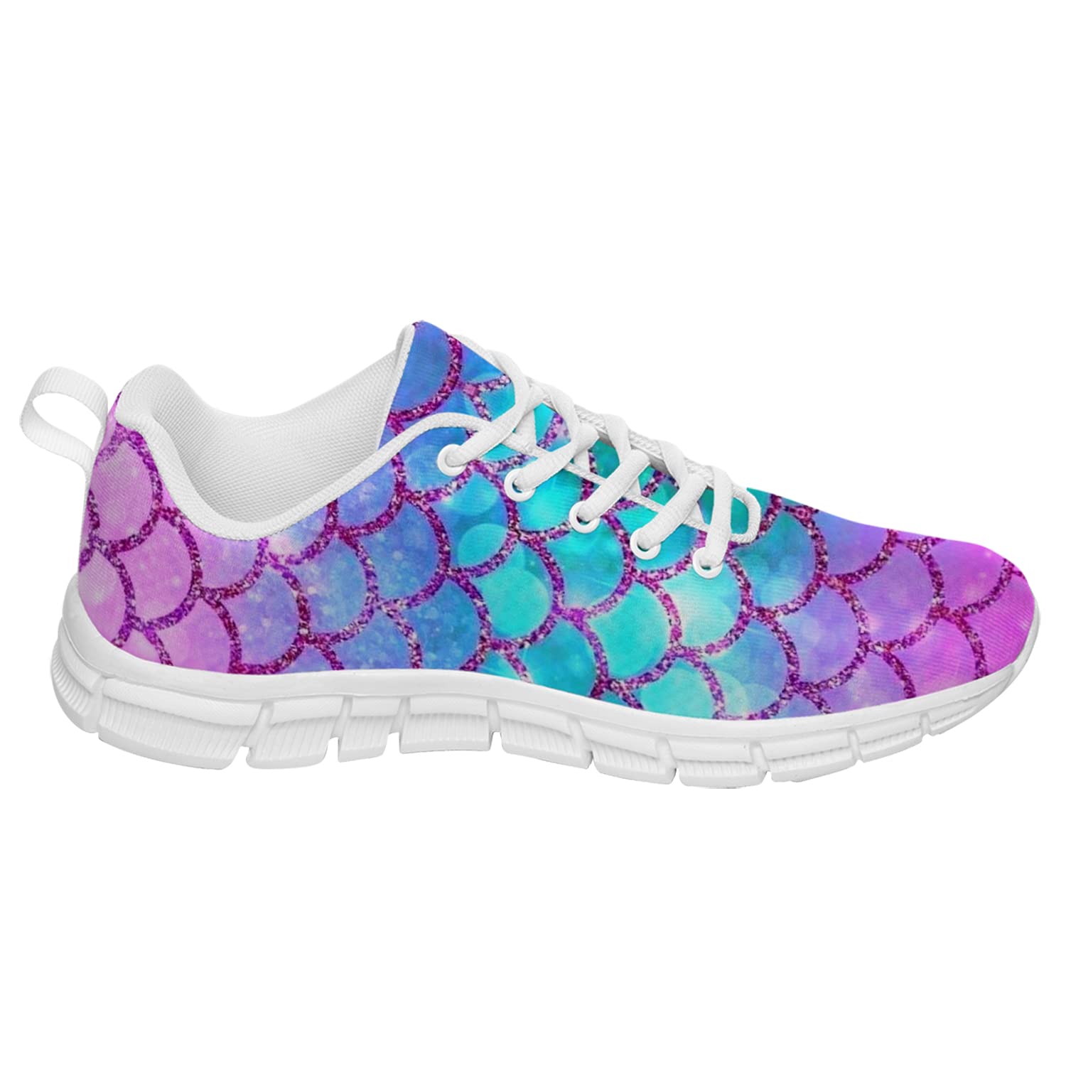 Women's & Girls' Mermaid Style Tennis Shoes - Cute Pink Purple Turquoise Running Sneakers for Golf, Casual Wear & Sports | Size 9.5 Men / 11 Women | Perfect Gift for Girls & Women | Ideal for Running, Walking, Gym & Outdoor Activities