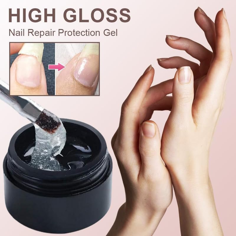 2024 Nail Repair Gel Kit - Instant Cracked & Split Nail Treatment, Natural Nail Strengthener & Protector (2 Pack) | Quick Fix for Broken Nails at Home, Salon & Travel