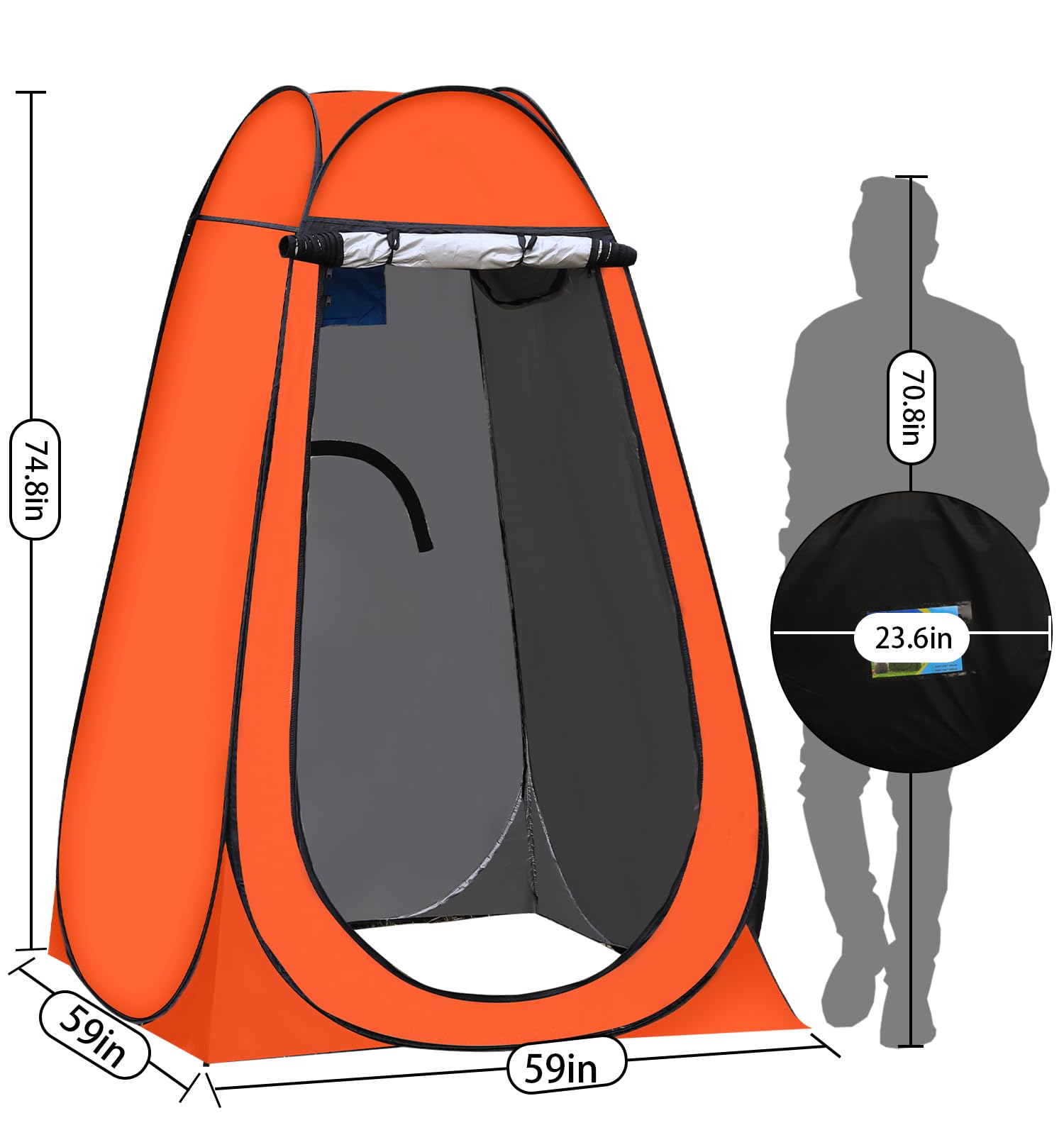 Portable Pop Up Privacy Tent for Camping - Instant Outdoor Shower & Toilet Tent, Spacious Dressing Room for Hiking, Beach, Picnic & Fishing - Includes Carrying Bag | Perfect for Camping Trips, Beach Days & Outdoor Adventures