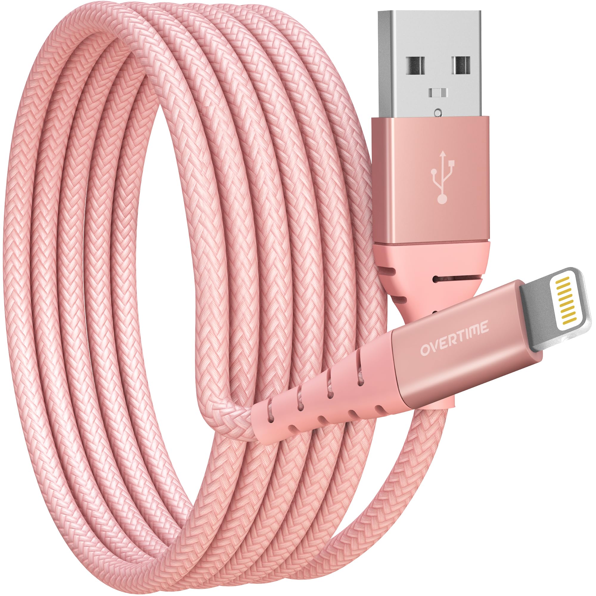 Premium MFI Certified Lightning Cable - 6ft Fast Charging USB A to Lightning Cable for iPhone, iPad, iPod | Durable & Portable Apple Charger Cord | Rose Gold | Perfect for Home, Office & Travel Charging