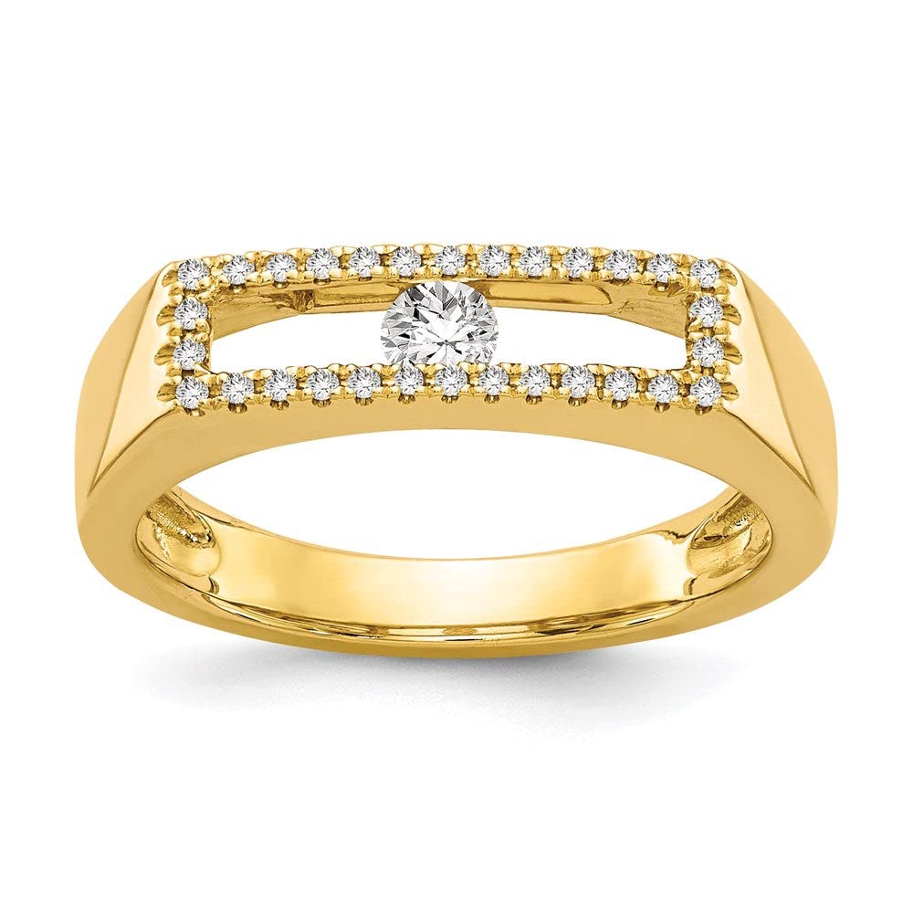 14K Gold Polished Natural Diamond Ring for Women - Elegant Solitaire Engagement Wedding Band (Y12802AA) | Perfect for Proposals, Anniversaries & Special Occasions