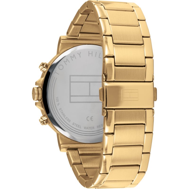 Tommy Hilfiger Men's Chronograph Watch 1710384 - Gold-Tone Stainless Steel Bracelet, Water Resistant, Date Display | Perfect for Business, Casual & Formal Wear
