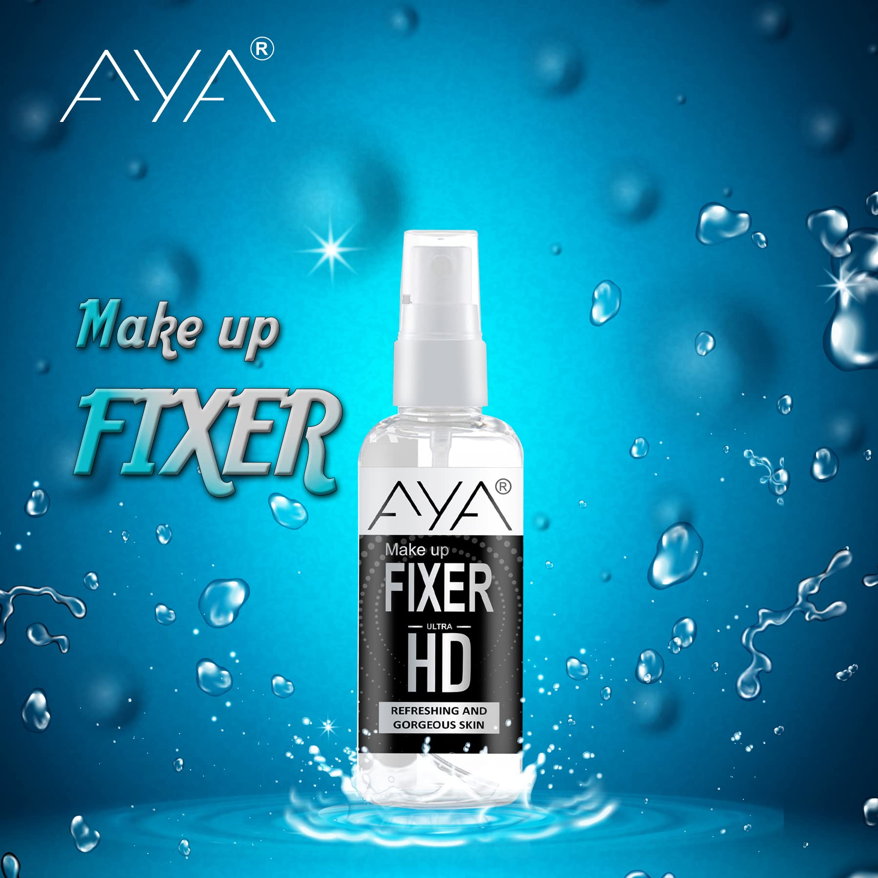 AYA Professional Makeup Setting Spray - Long Lasting Misty Finish, Lightweight & Quick Dry for Face Makeup (Pack of 2, 50ml Each) | Perfect for Bridal, Photography & All-Day Wear