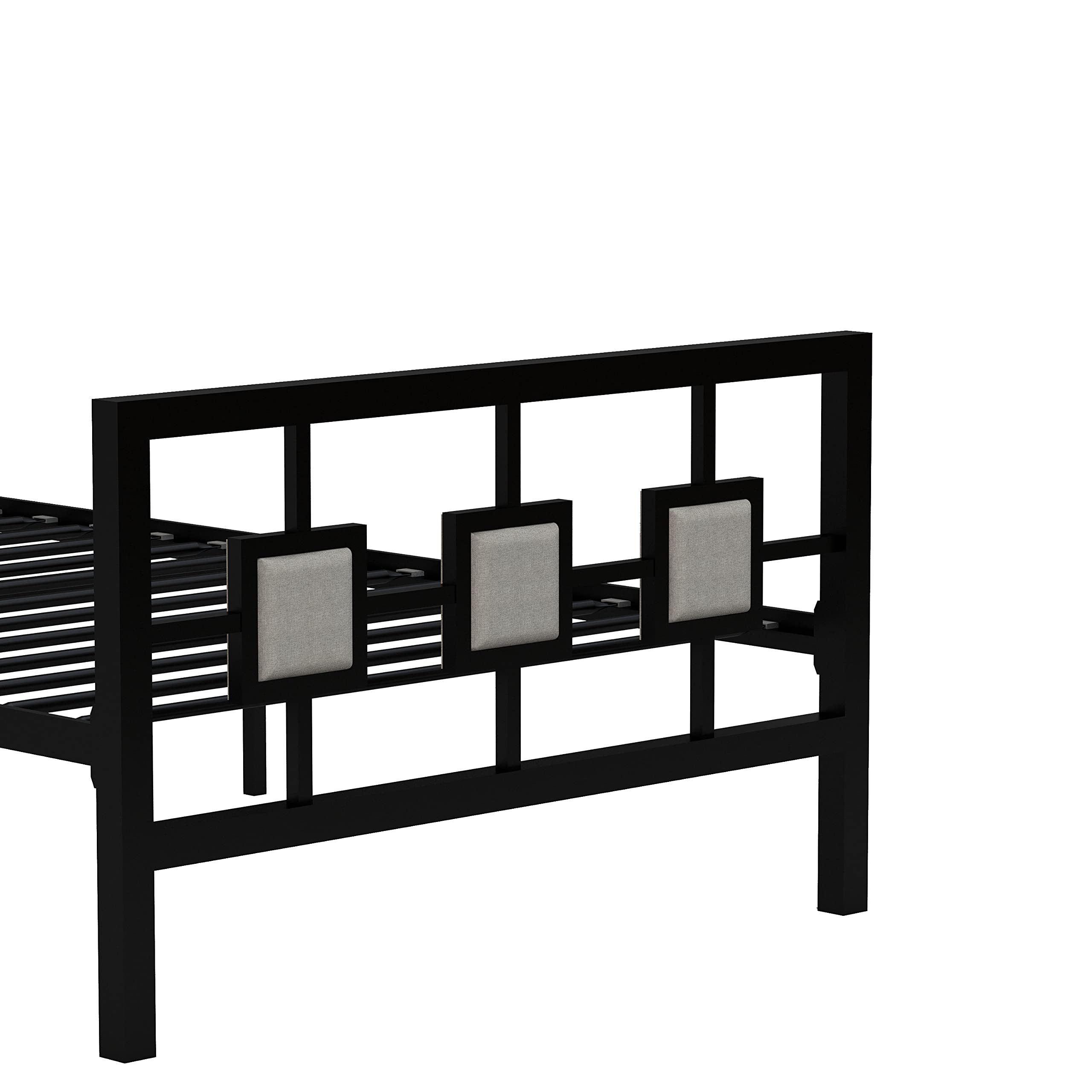 HABITRIO Metal Platform Bed Frame with Headboard & Footboard - No Box Spring Needed, Easy Assembly, Twin Size, Black - Perfect for Modern Bedrooms, Guest Rooms & Dormitories