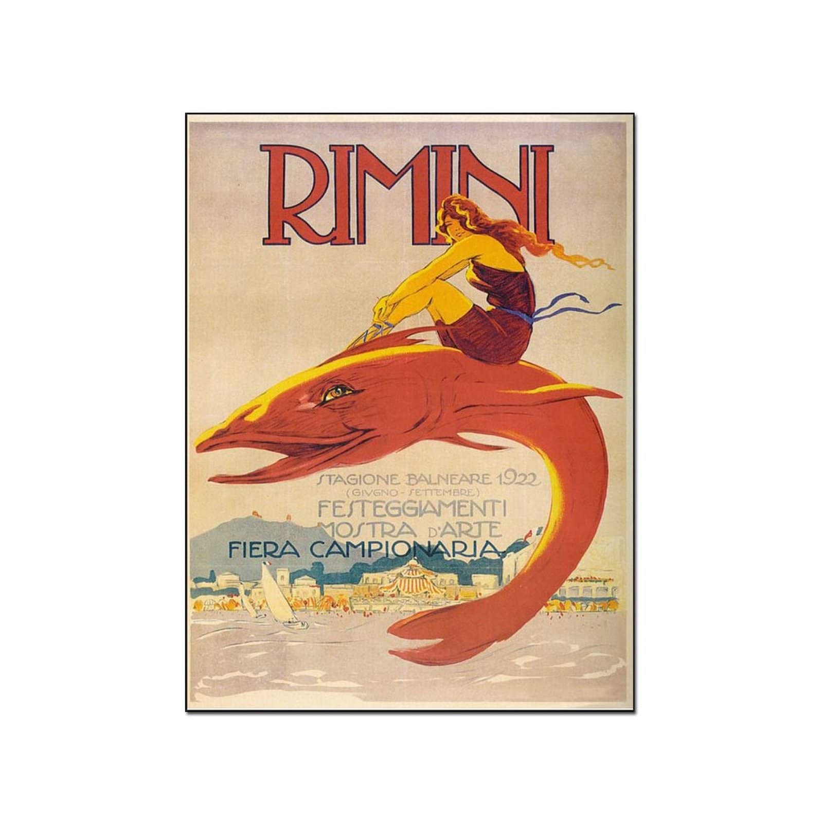 1922 Art Deco Rimini Art Exhibition Vintage Poster - 24x32 Inch (60x80cm) High Quality Print for Living Room, Office & Gallery Wall Decor - Perfect for Art Lovers & Home Interior Design