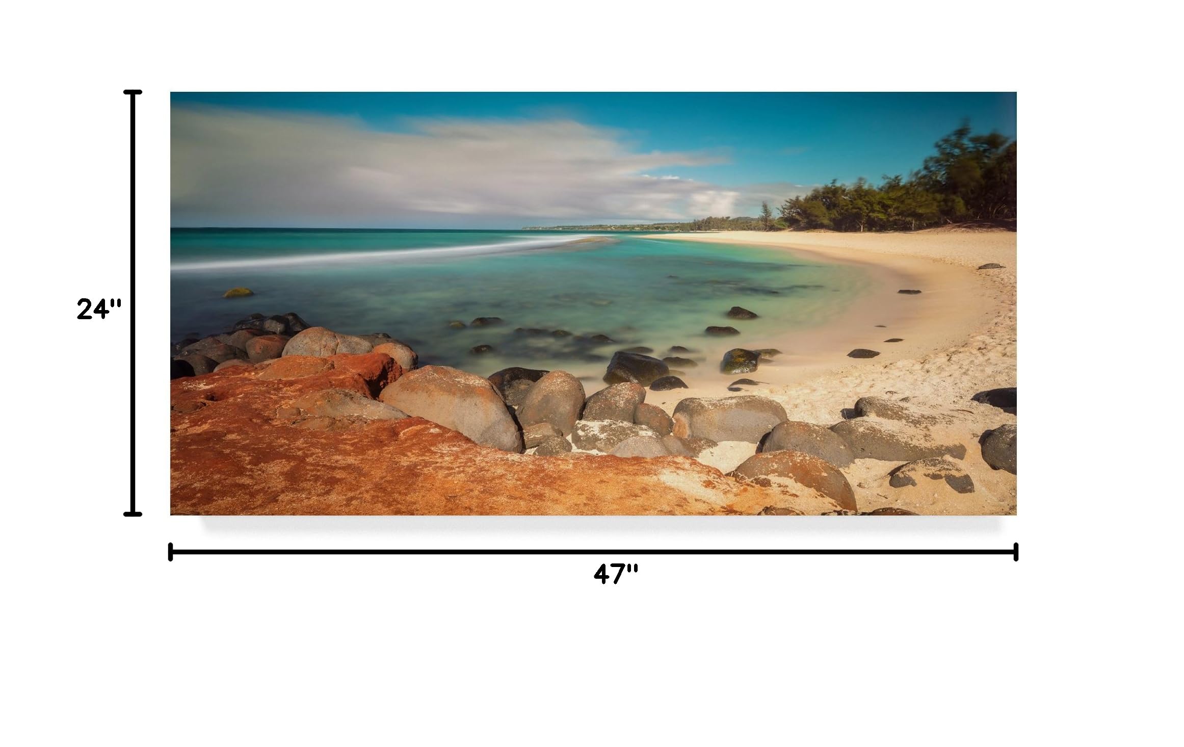 Pierre Leclerc Baby Beach Maui Wall Art - 24x47 Inch Tropical Beach Canvas Print - Perfect for Nursery, Living Room & Coastal Home Decor