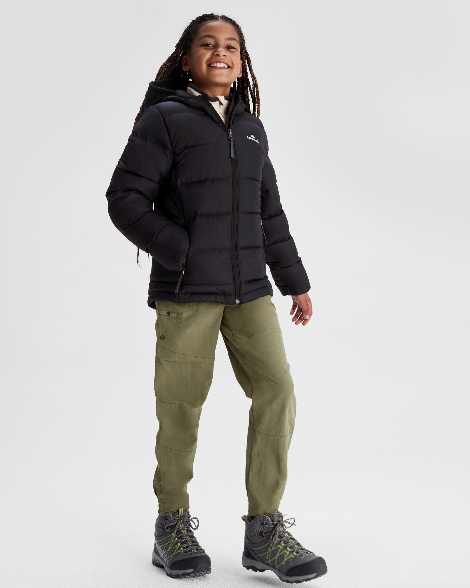 Girls' Epiq Down Jacket - Warm Winter Coat for Kids, Waterproof & Windproof, Black/Black - Perfect for Snow Play, School & Outdoor Activities