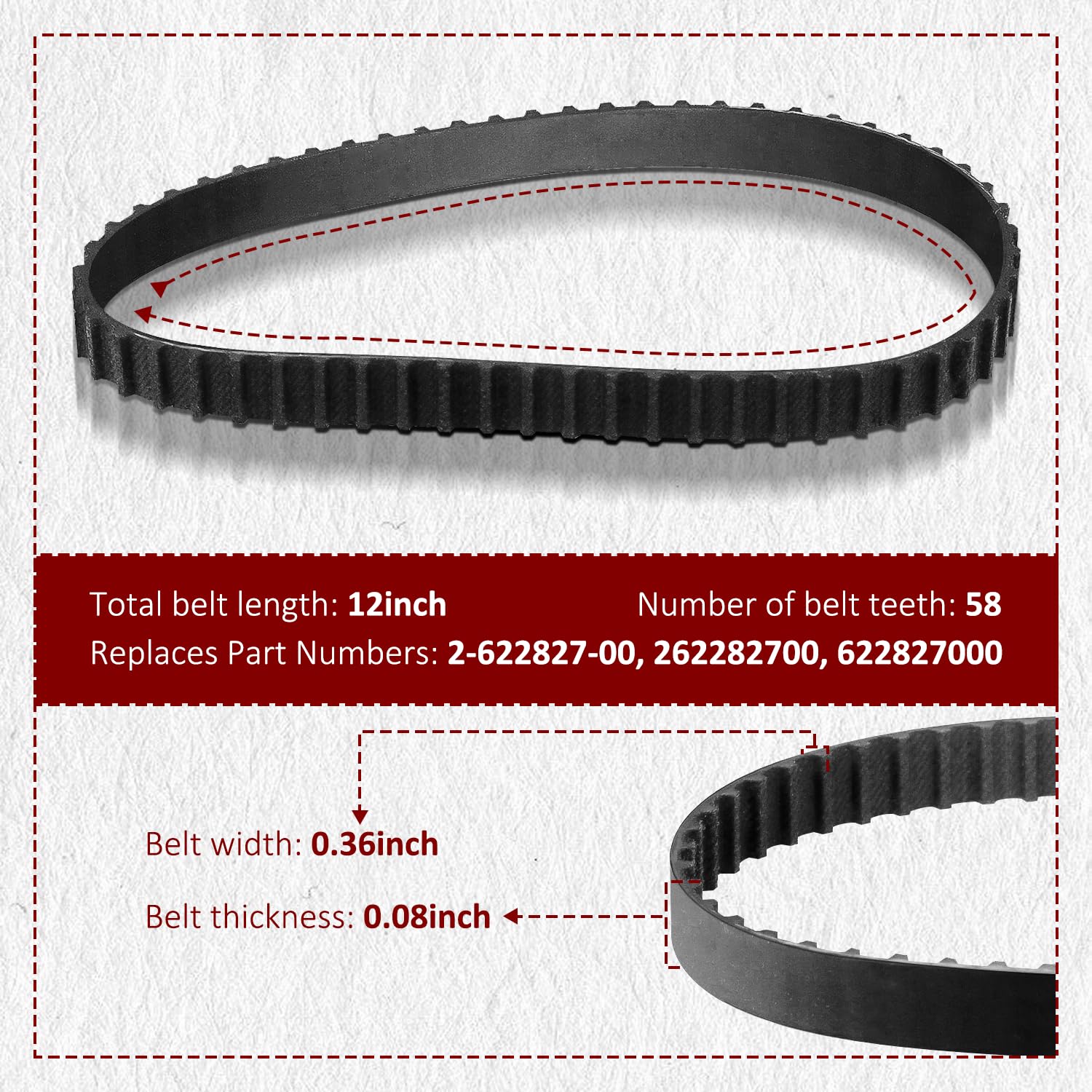 HASMX 315.11720 Replacement Timing Belt for Craftsman 3