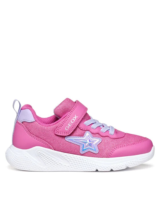 Geox Sprintye Fuchsia Lilac Kids' Sneakers - Lightweight & Breathable School Shoes for Boys & Girls - Perfect for Running, Playground & Everyday Wear