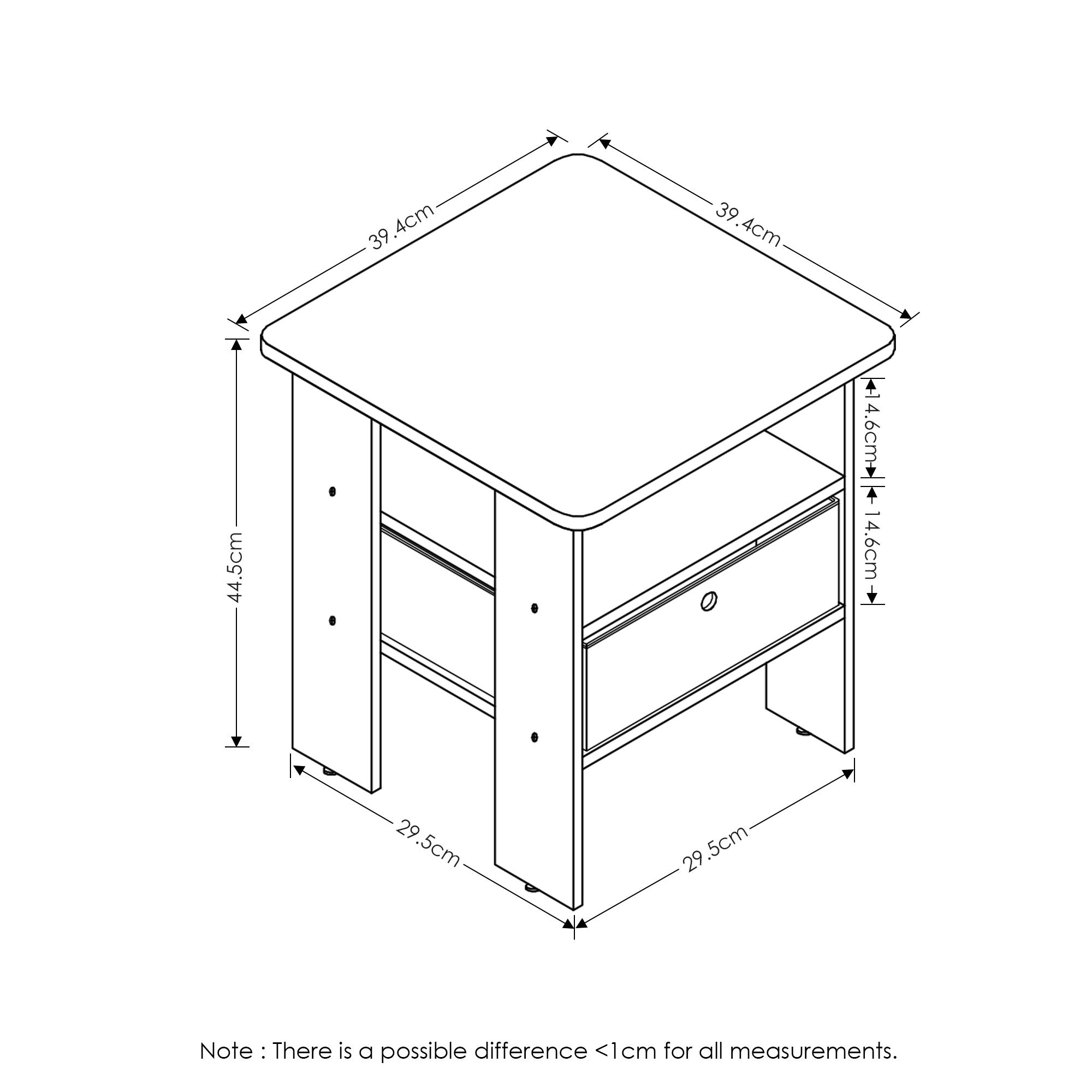 Furinno Andrey End Table Set with Coffee Table and Storage Bins - Modern Living Room Furniture for Small Spaces, Home Decor, and Organization
