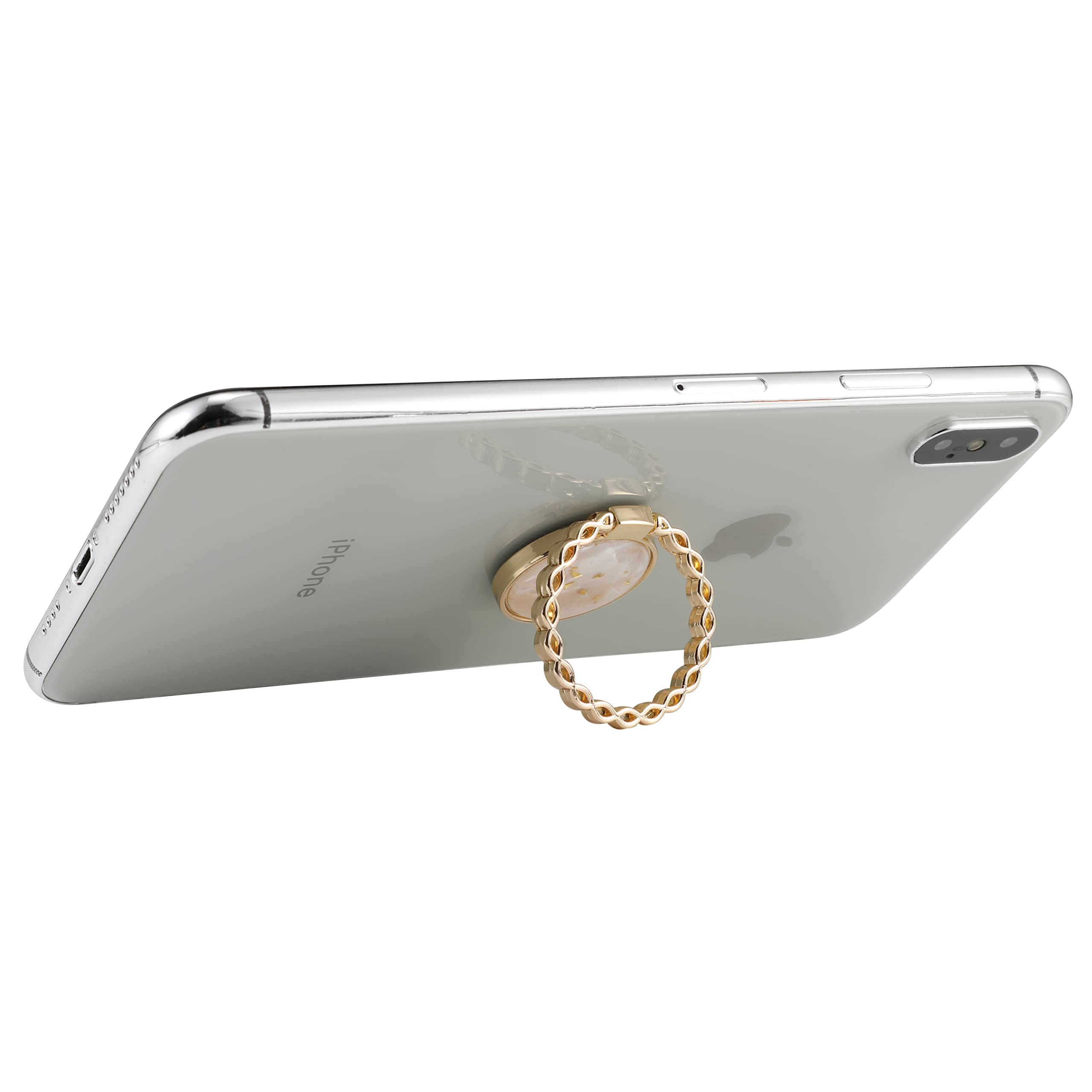 LAX Gadgets Cell Phone Ring Holder - Universal Finger Grip & Stand for iPhone & Android - Laurel Gold - Perfect for Hands-Free Viewing & Secure Grip