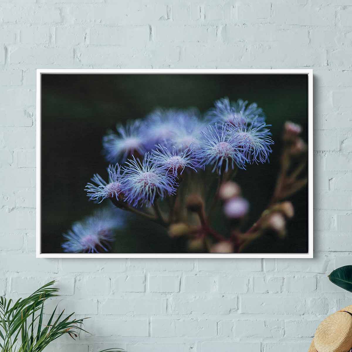 Purple Wildflower Wall Art Canvas Print - Modern Floral Home Decor for Living Room, Bedroom & Office - 14x34 Inches