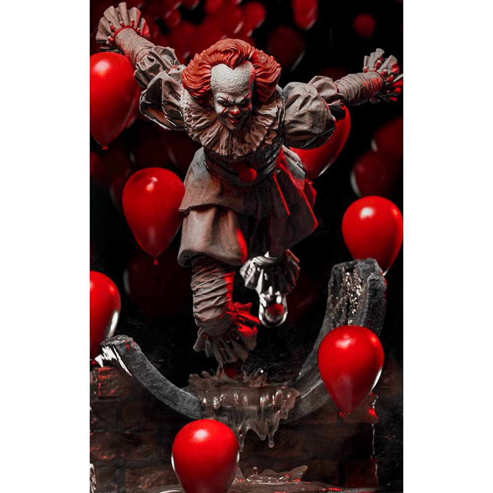 Pennywise Deluxe Statue - IT Movie Collectible - 1/10 Art Scale Figure for Horror Fans & Home Decor