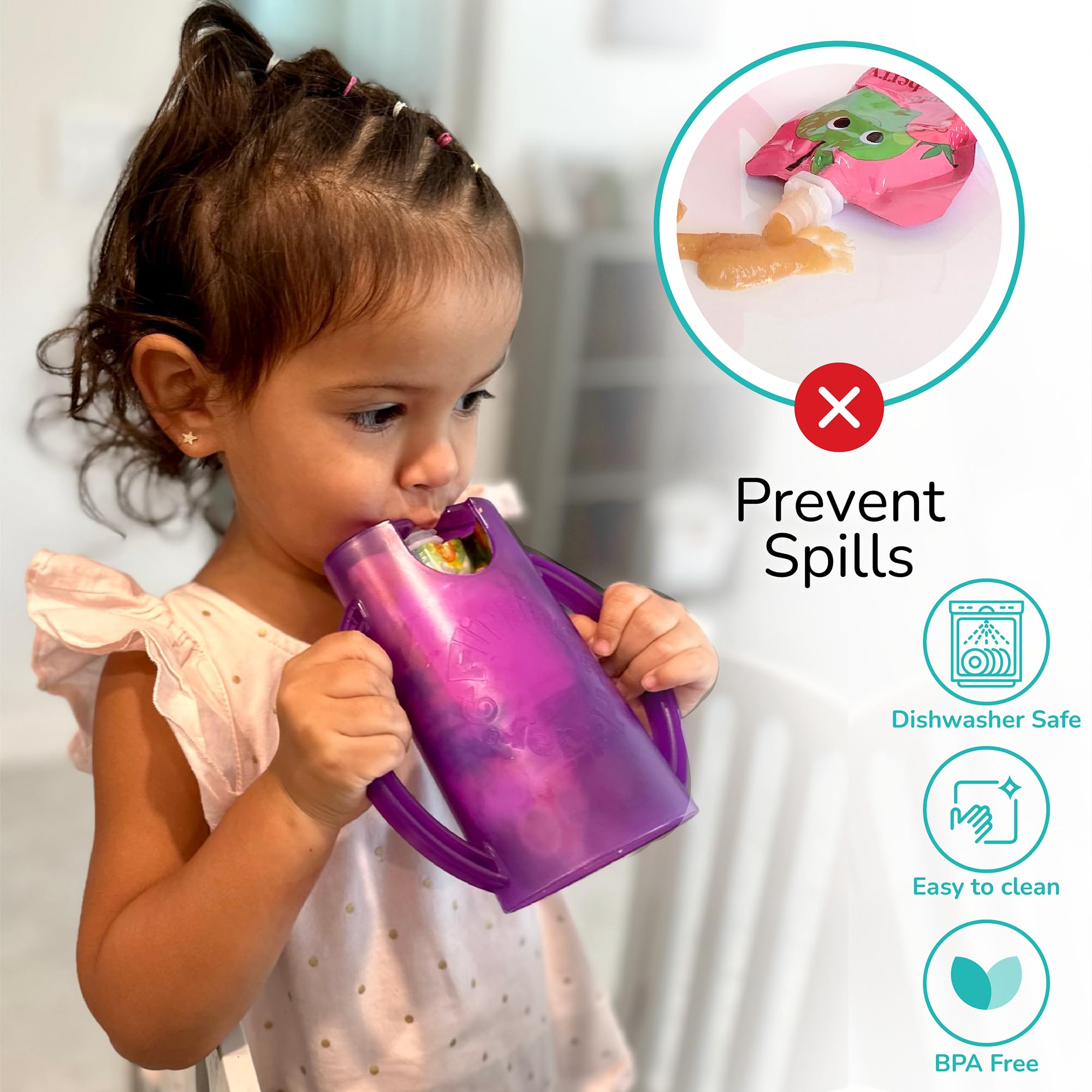 Multipurpose Squeeze-Proof Food Pouch Holder & Juice Box Holder - Aqua Blue (Pack of 2) - Perfect for Lunchboxes, Snacks, and On-the-Go Meals
