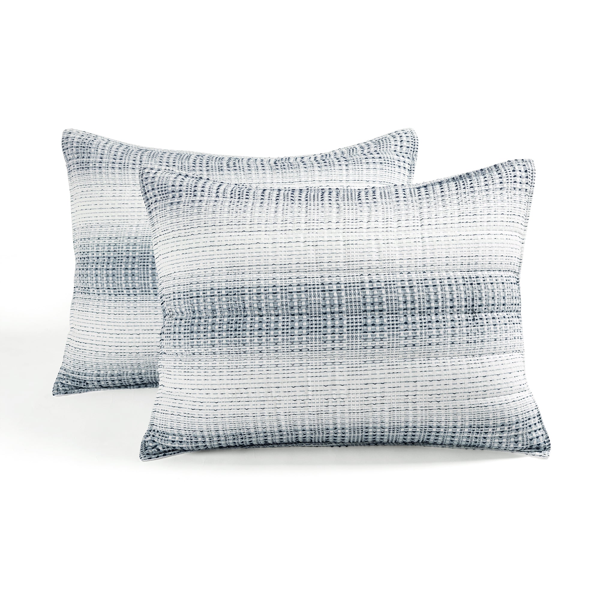 Premium Yarn Dyed Textured Stripe Waffle Quilt 3-Piece Bedding Set - Soft & Breathable Comforter, Pillow Shams & Bed Skirt - Perfect for Cozy Bedrooms, Guest Rooms & Dorm Decor