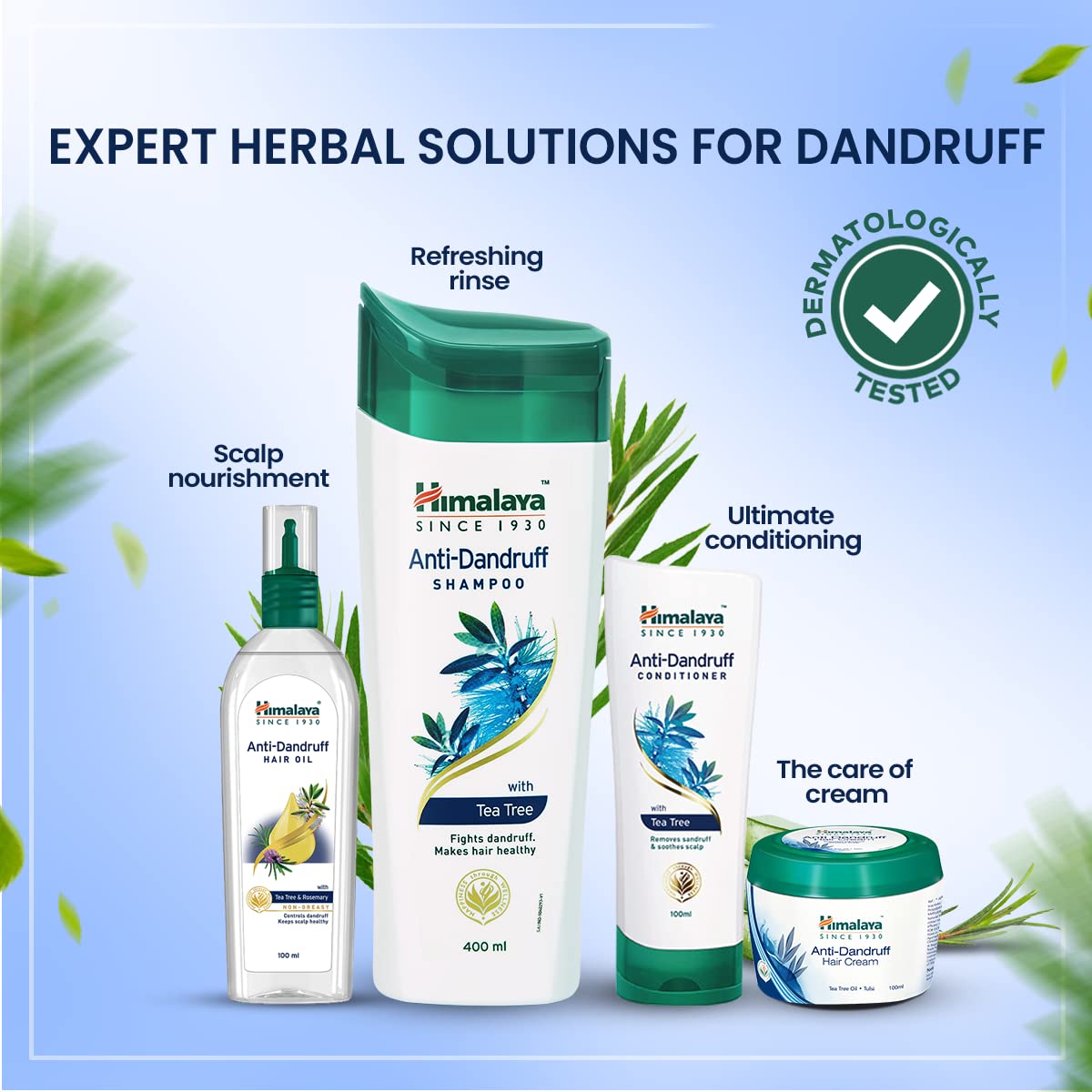 Himalaya Anti-Dandruff Conditioner with Tea Tree Oil & Aloe Vera - Fights Dandruff, Soothes Scalp & Nourishes Hair - 100ml for Men & Women - Perfect for Daily Hair Care & Scalp Treatment