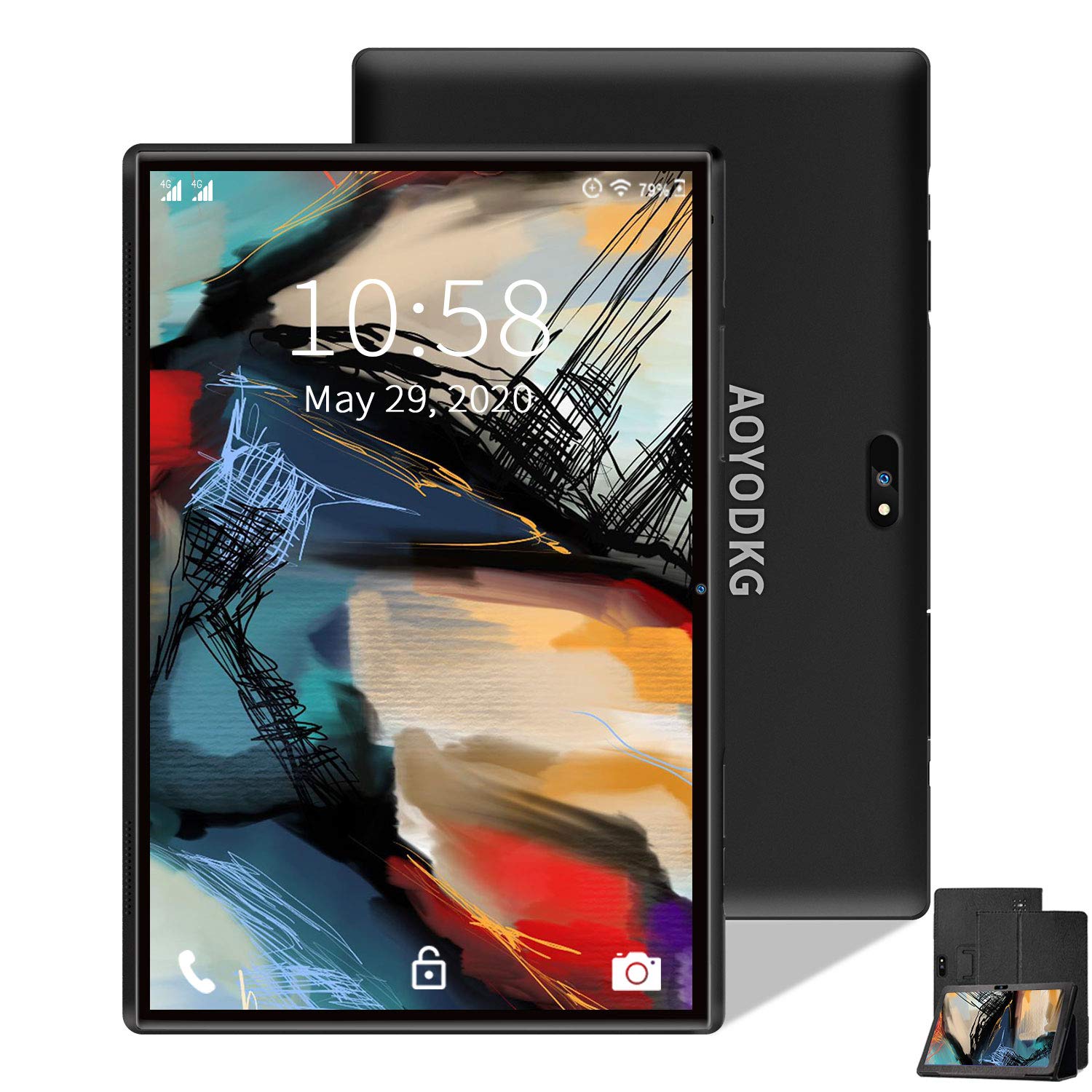 10 Inch Android Tablet with Quad Core Processor, 32GB ROM & 8000mAh Battery - Google Certified HD Tablet with WiFi, Bluetooth, GPS - Supports 128GB Expandable Storage - Perfect for Work, Study, and Entertainment