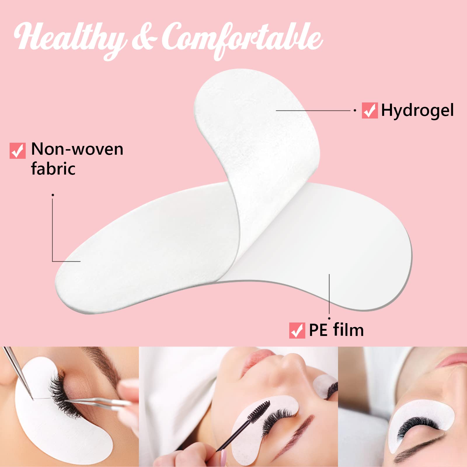 GreenLife 100% Natural Eyelash Extension Under Eye Gel Pads - Collagen & Aloe Vera Hydrogel Eye Patches Kit (400 Pairs) for Eyelash Extensions, Spa & Salon Supplies - Perfect for Lash Artists & Beauty Professionals