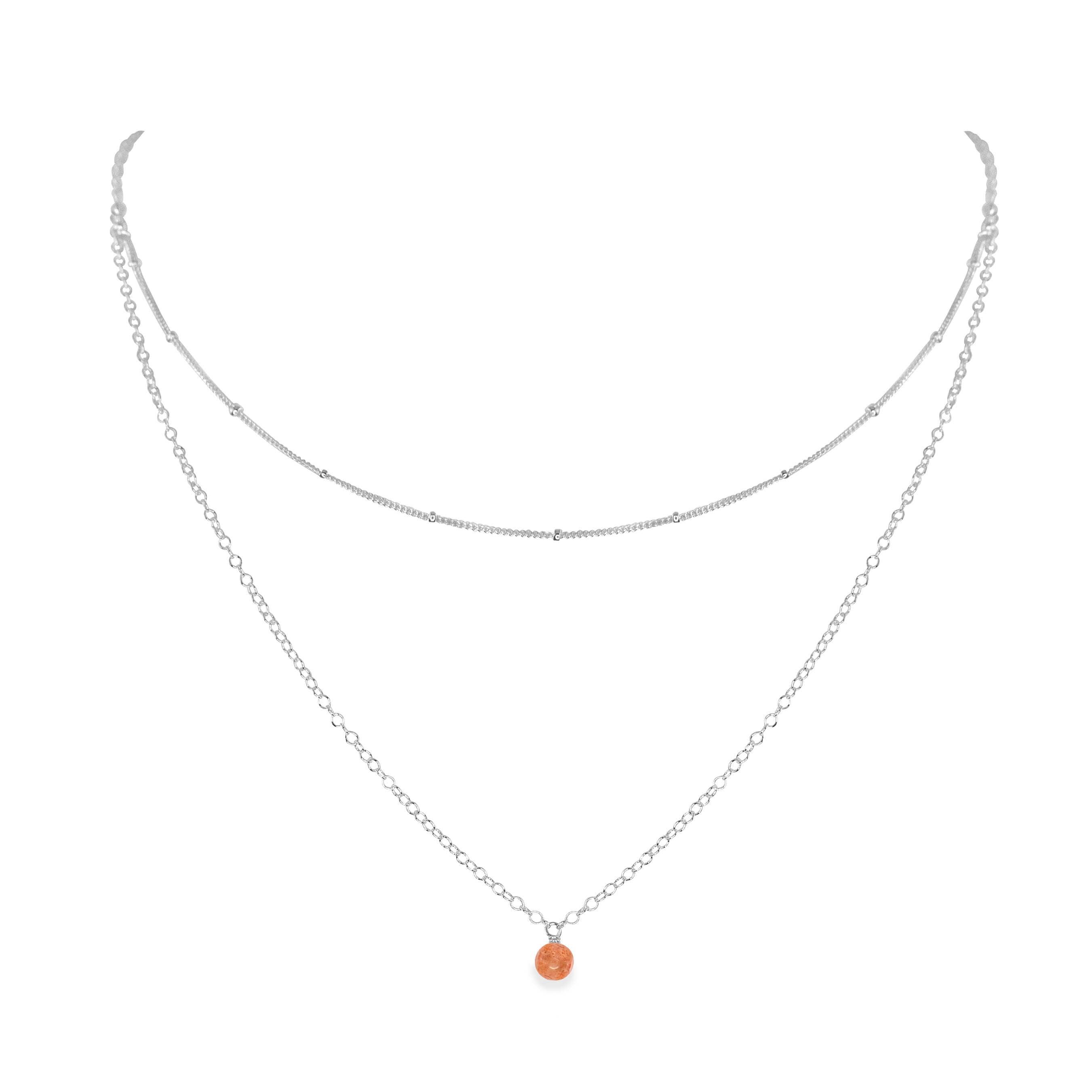 Sunstone Gemstone Layered Choker Necklace for Women - Elegant Bohemian Jewelry for Everyday Wear, Date Nights & Special Occasions