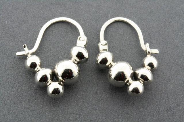 5 Ball Bead Hoop Earrings - Sterling Silver Jewelry for Women | Elegant & Trendy Accessories for Parties, Weddings & Everyday Wear