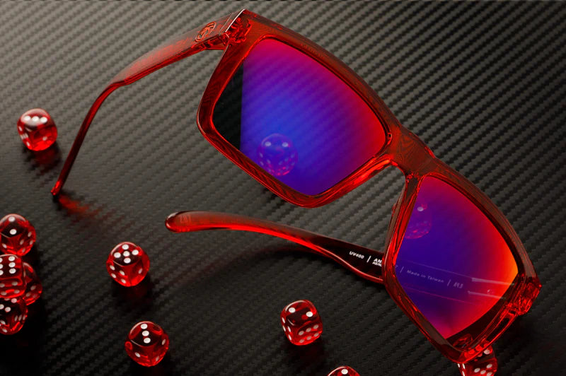 XLVise Z87 Polarized Sunglasses - Neon Red Lens for UV Protection & Glare Reduction - Perfect for Driving, Fishing & Outdoor Sports
