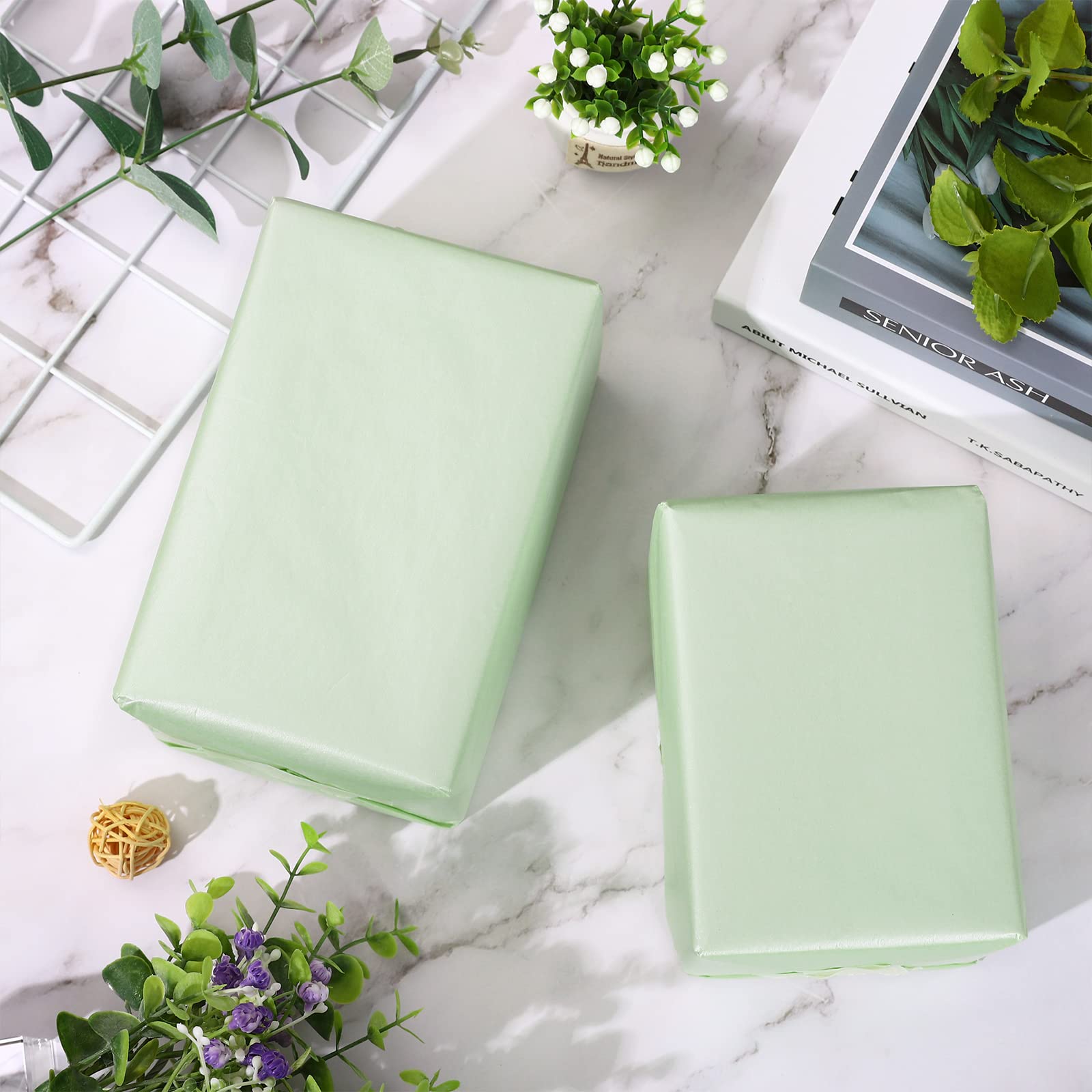 Whaline Bulk 100 Sheets Green Metallic Tissue Paper - Eco-Friendly Gift Wrapping Paper for DIY Crafts, Weddings, Birthdays, Baby Showers | Perfect for Party Decorations, Arts & Crafts, Gift Bags, and Floral Arrangements