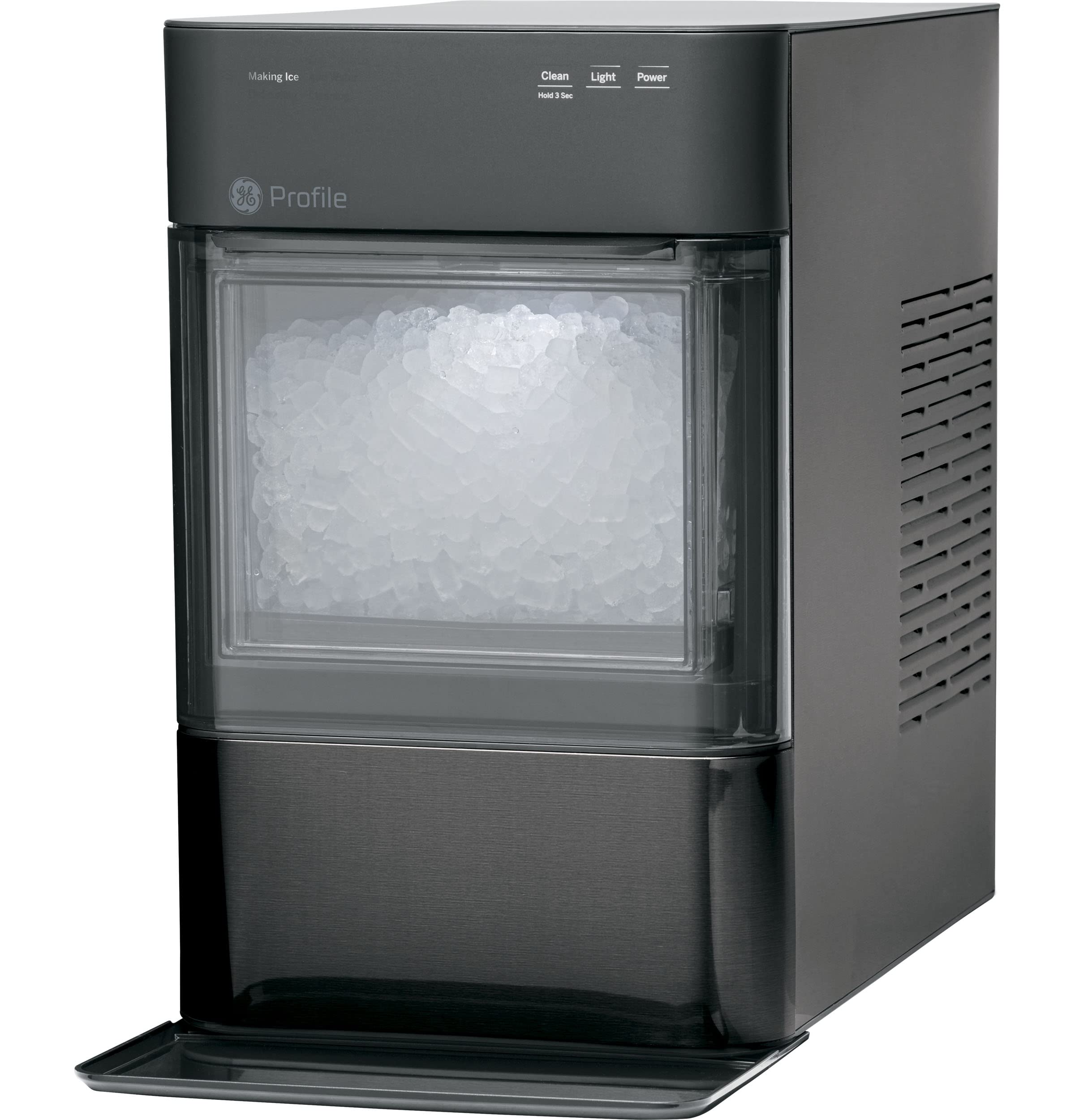 GE Profile Opal 2.0 Countertop Nugget Ice Maker with WiFi - Smart Home Kitchen Appliance, Black Stainless Steel (Renewed) | Perfect for Cocktails, Sodas & Home Entertaining