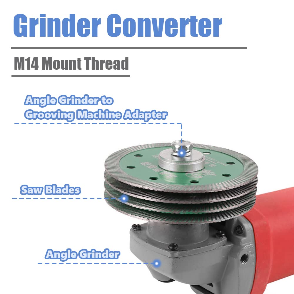 Mesee M14 Thread Quick Change Angle Grinder to Grooving Machine Adapter - Silver | Angle Grinder Slotter Conversion Head & Variable Slotting Tool Accessory | Perfect for Metalworking, Wood Carving & DIY Projects