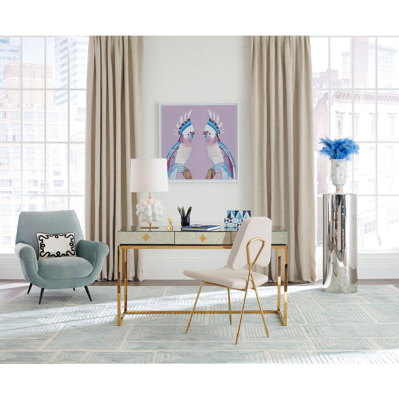 Hand Knotted Blocks Design Area Rug - Soft & Durable for Living Room, Bedroom, or Nursery Decor