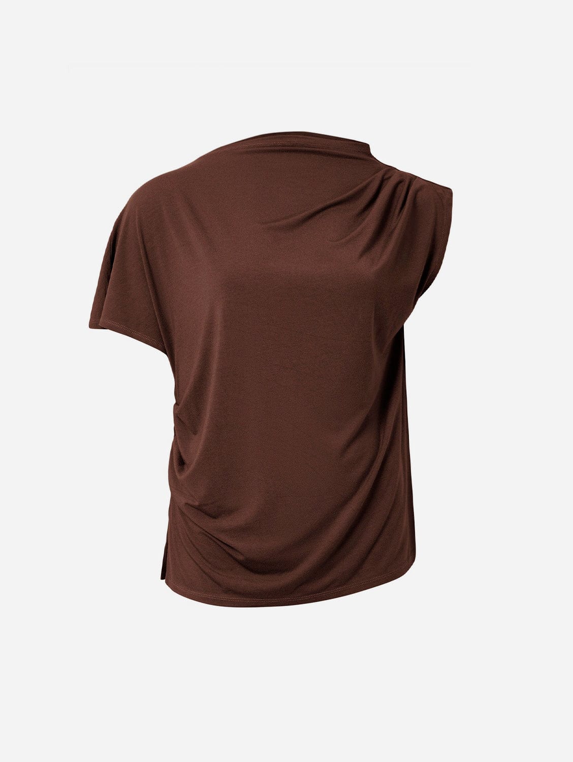 Cate Women's Modal Jersey Top - Soft & Comfortable V-Neck T-Shirt in Chocolate Brown | Perfect for Casual Wear, Layering & Everyday Outfits