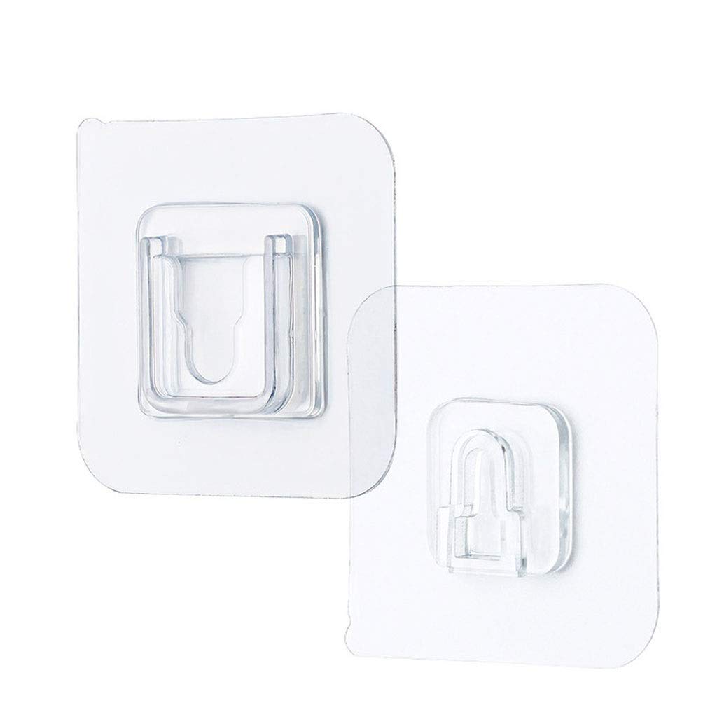 SHYPT Double-Sided Adhesive Wall Hooks - Strong Transparent Hangers for Kitchen & Bathroom Storage
