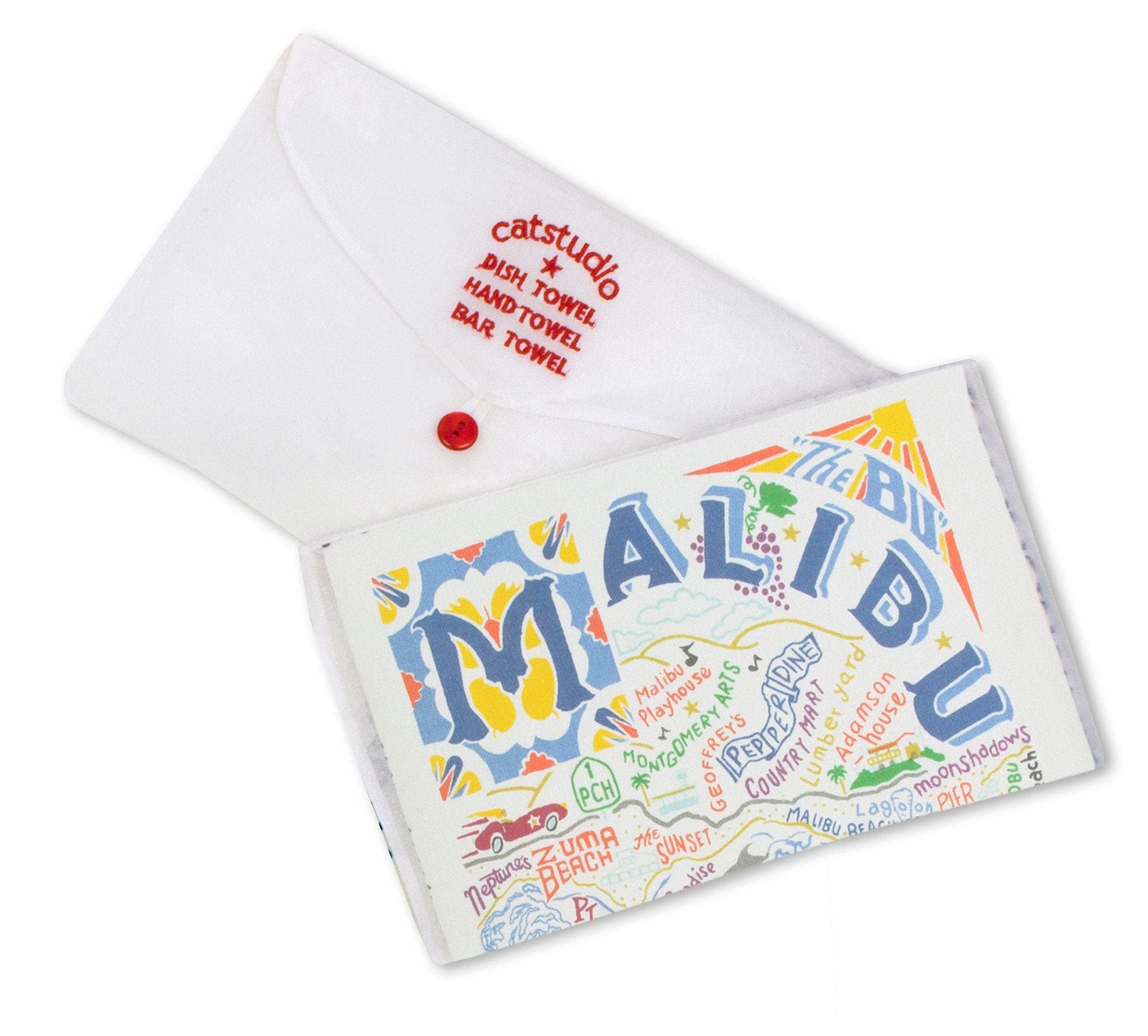 Catstudio Malibu Dish & Hand Towel Set - Absorbent & Durable Kitchen, Bar & Bathroom Towels - Perfect for Drying Dishes, Cleaning Countertops & Decorating Your Home