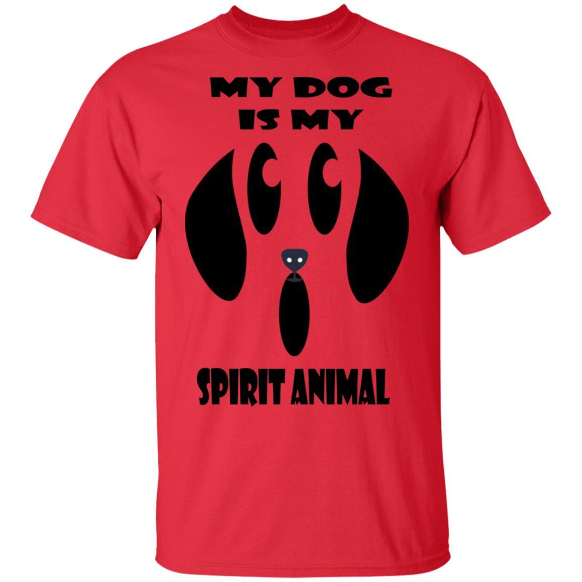 My Dog Is My Spirit Animal Halloween T-Shirt - Funny Pet Lover Cotton Tee for Women & Men - Perfect for Halloween Costumes & Dog Owner Gifts