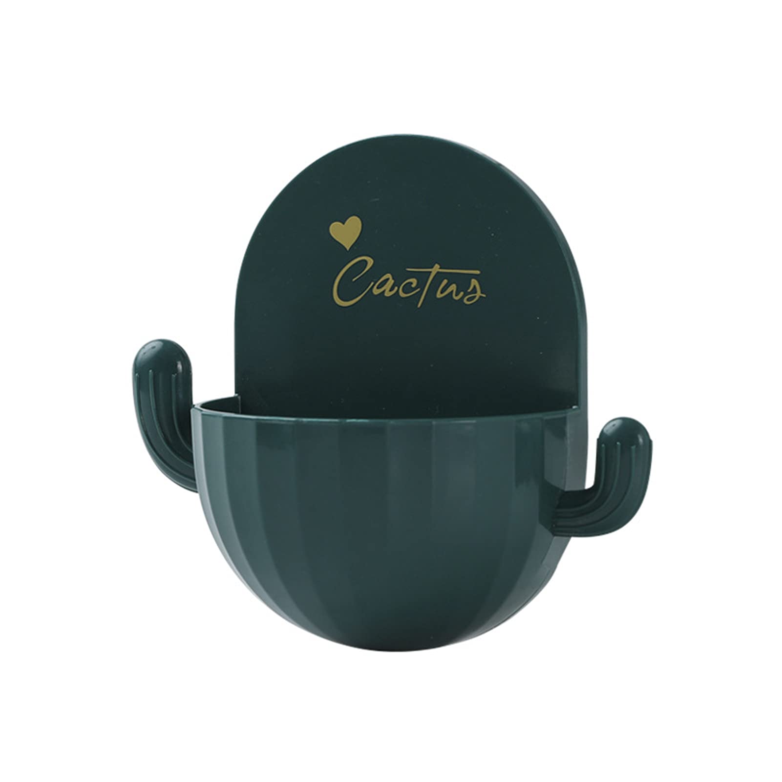 JESEBROD Cactus-Shaped Soap Dish with Hook - ABS Plastic Soap Holder & Sponge Tray for Bathroom, Kitchen Sink - Keeps Soap Dry, Pale Green (Atrovirens) - Perfect for Shower, Bathtub, and Countertop Organization