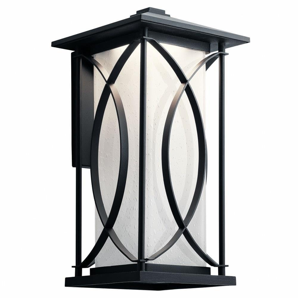 Kichler 49975BKTLED Transitional One Light Outdoor Wall Mount - Black Finish Ashbern Collection | Weatherproof Exterior Sconce for Porch, Patio & Entryway Lighting