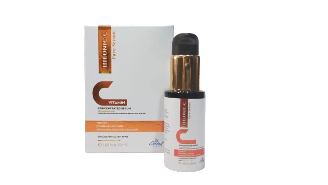 ORION HILONIC-C Vitamin C 20% Face Serum with Kojic Acid 1% & Ferulic Acid 0.5% | Brightening, Hydrating & Anti-Aging Treatment | Boosts Collagen, Skin Regeneration | Plumps & Reduces Wrinkles | 50ml | Perfect for Daily Skincare Routine & Nighttime Repair