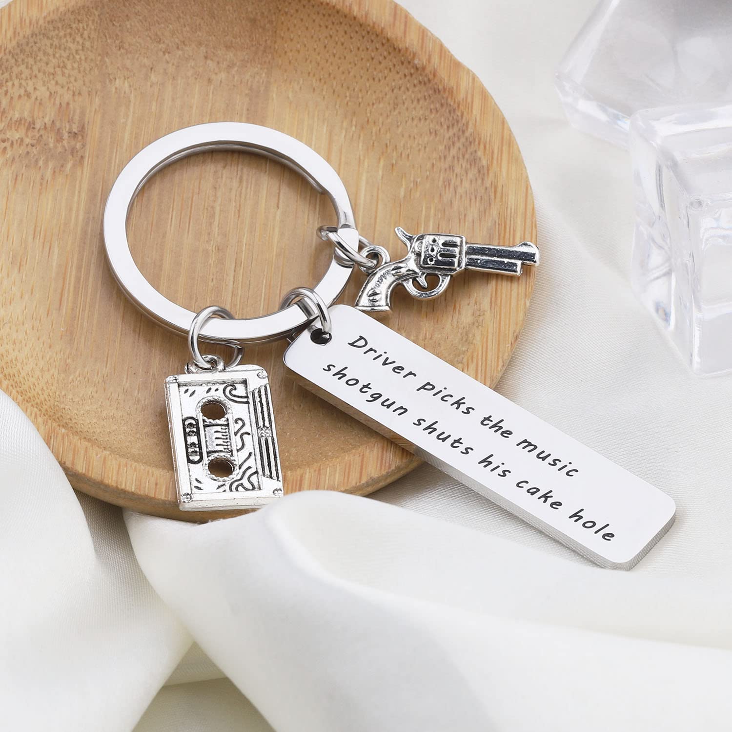 Bobauna Keychain - Inspirational Gift for Music Lovers & Drivers - Funny Shotgun Driver Picks Keyring - Perfect for Car Keys, Gifts & Fan Merchandise - Great for Road Trips & Music Enthusiasts