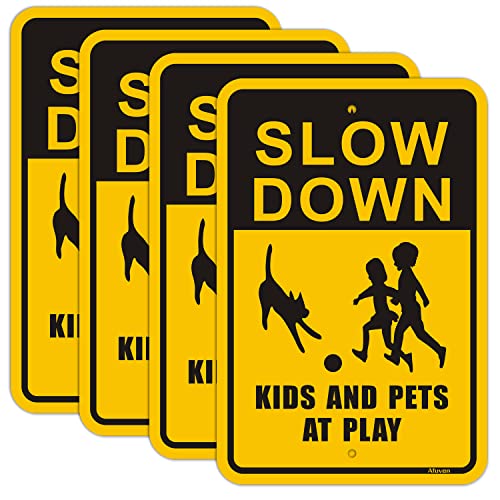 Slow Down Kids and Pets at Play Signs - 12