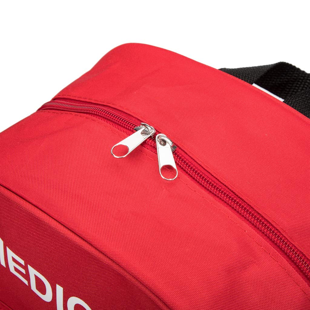 Red First Aid Kit Empty Travel Rescue Pouch - Emergency Medical Bag for First Responders, Camping, Hiking & Outdoor Adventures