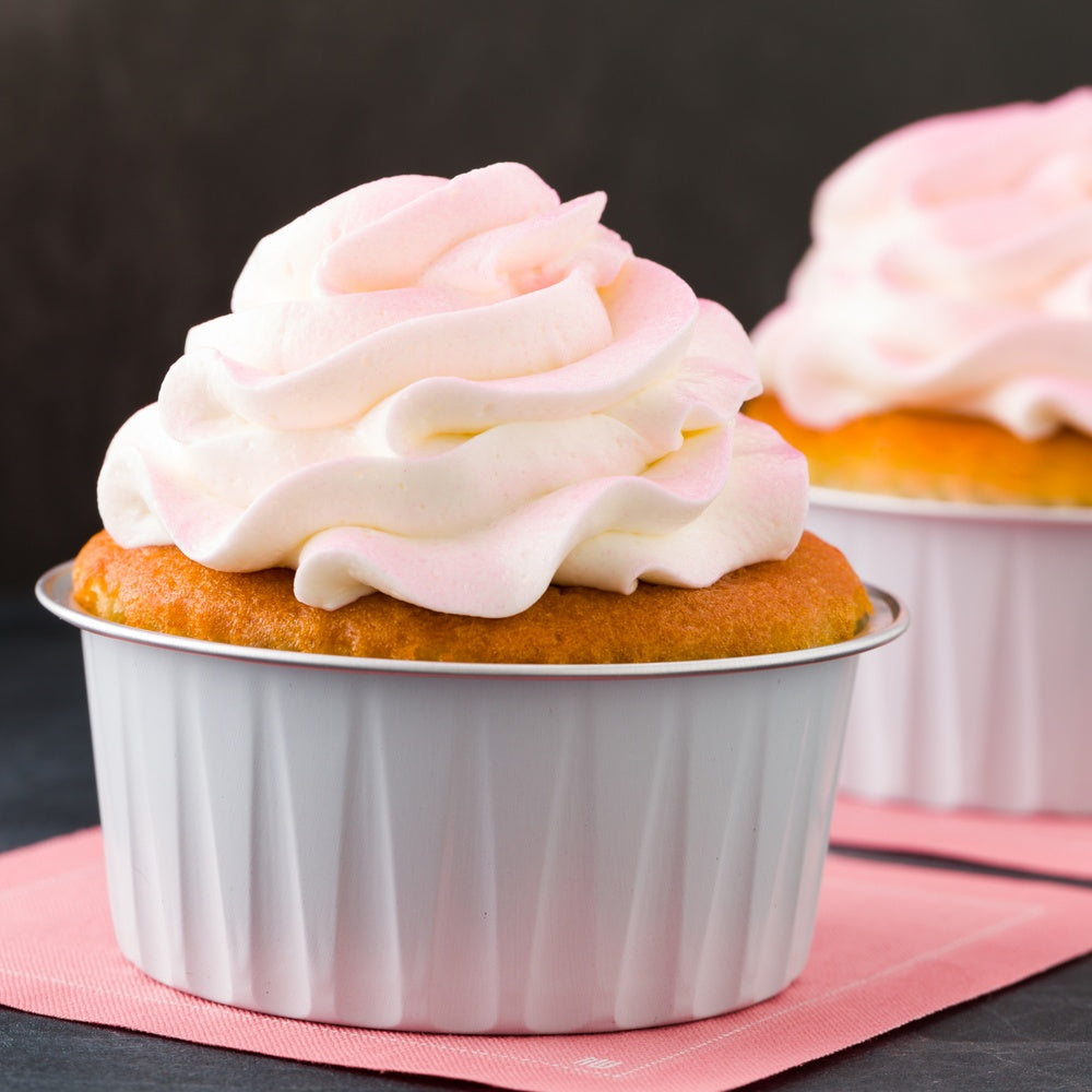 4 oz Round White Aluminum Baking Cups with Lids - 3.25