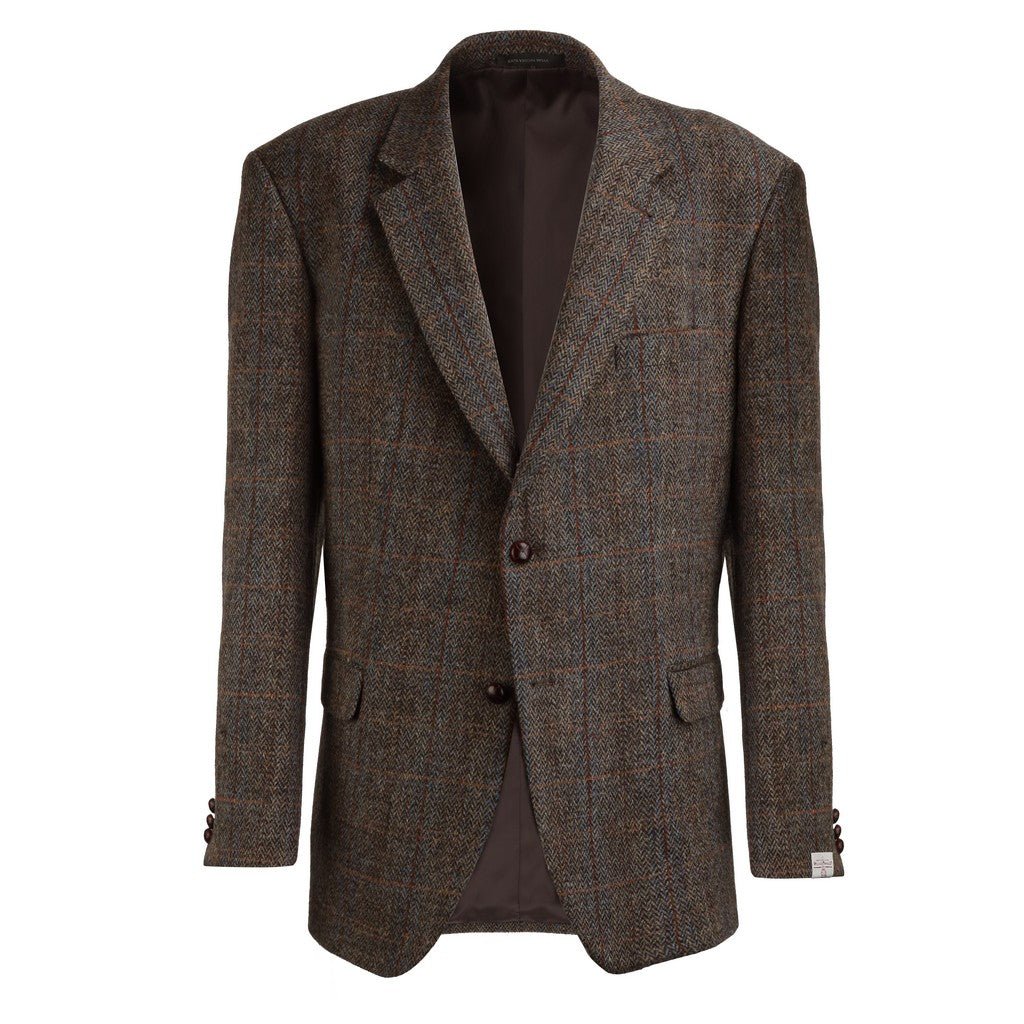 Beaucaire X Harris Tweed Classic Brown Blazer for Men - Timeless Wool Jacket for Business, Office & Formal Occasions