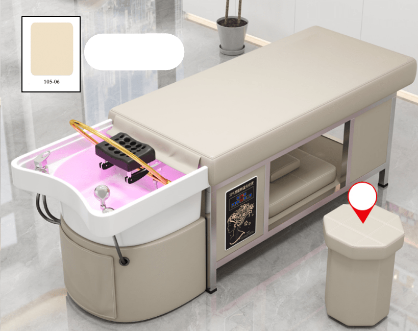 Premium Greenlife Paramount Thai Head Spa Salon Bed with Stainless Steel & Ceramic Basin - Complete Set for Professional Hair Washing & Scalp Massage - Perfect for Salons, Spas & Home Relaxation
